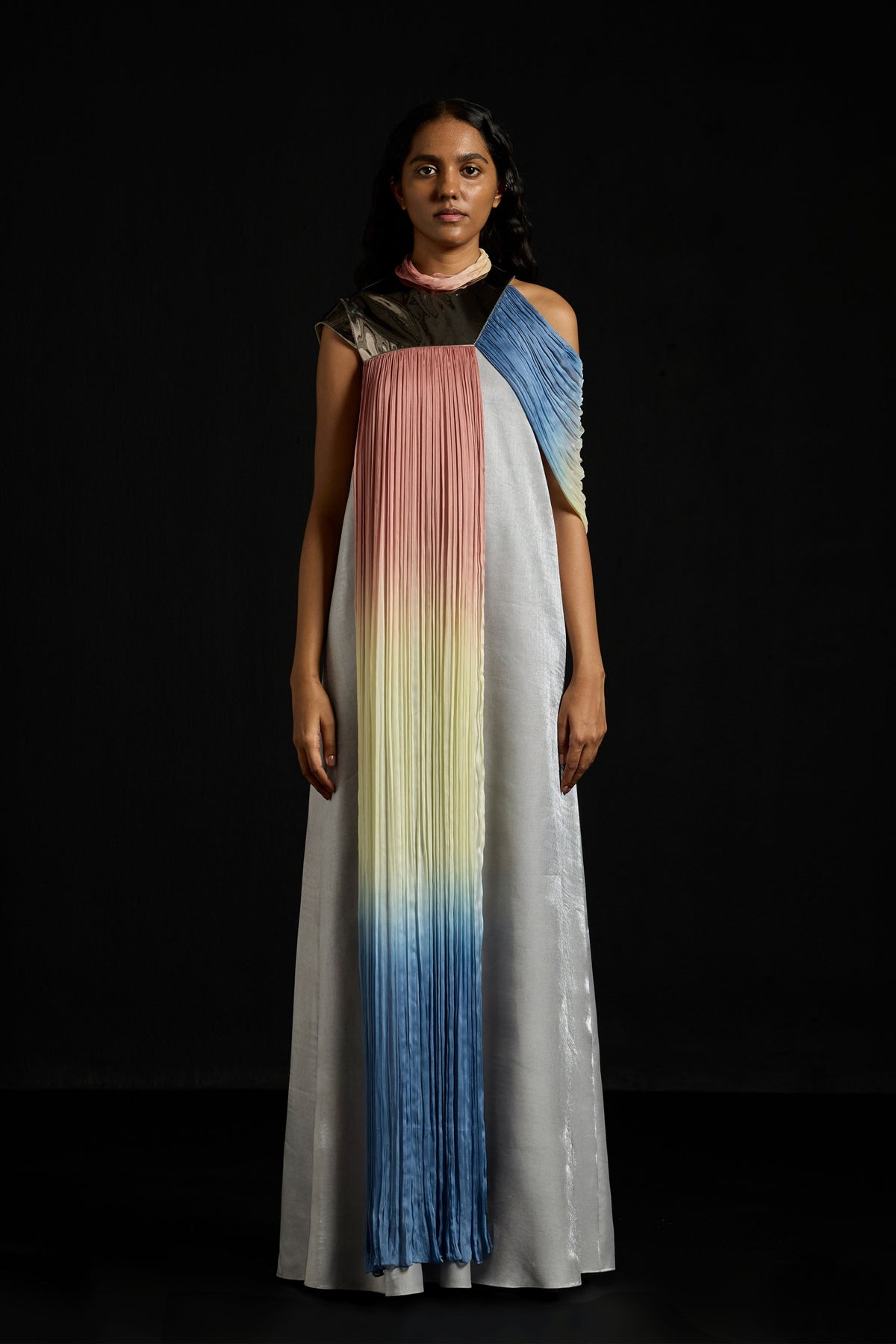 Metallic Plate Draped Kaftan