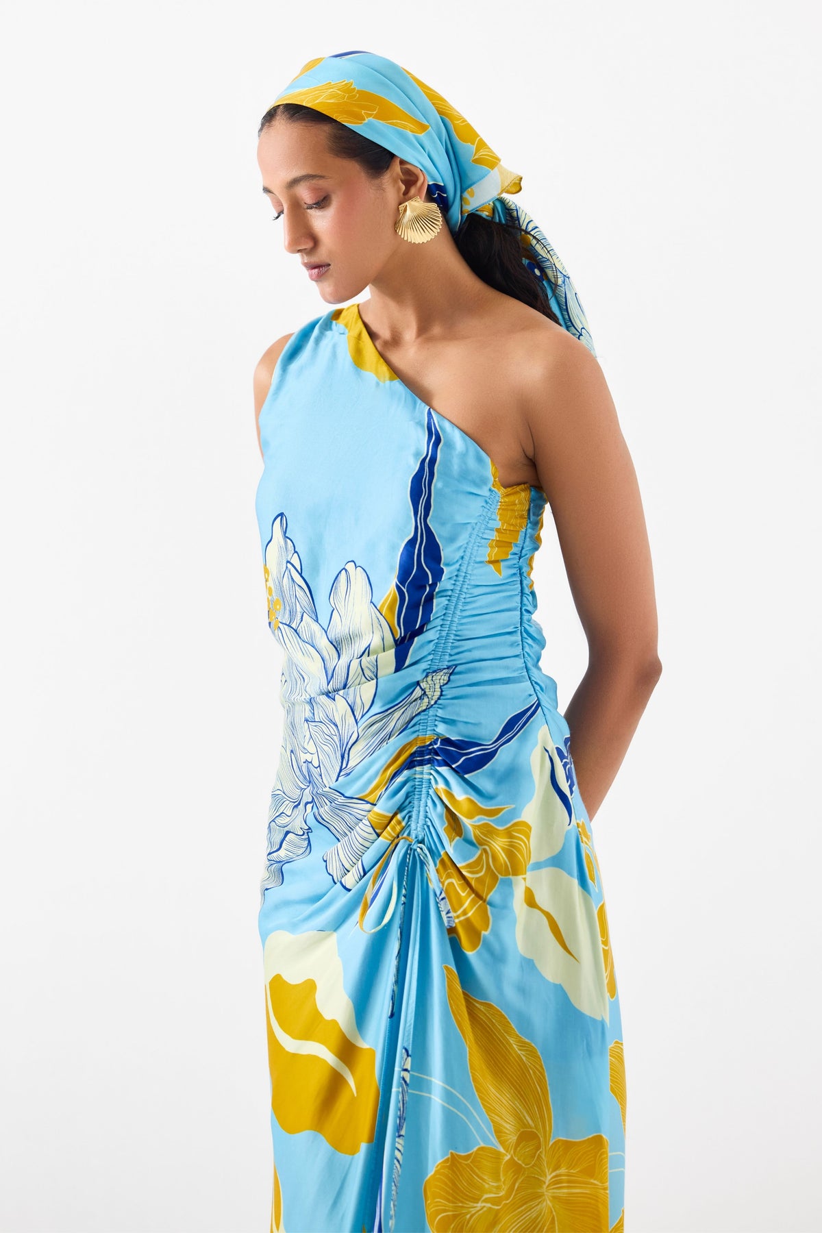 White Rose One Shoulder Dress