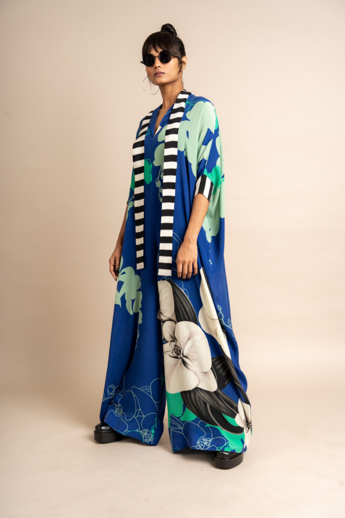 Cobalt Print Kaftan Jumpsuit