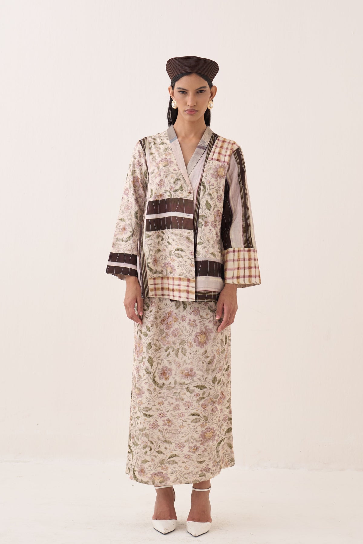 Patchwork Jacket Set