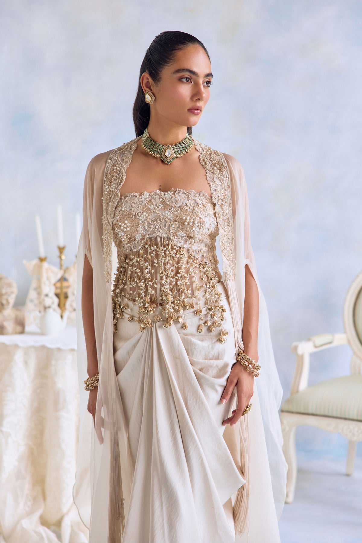 Yara Cape Skirt Set