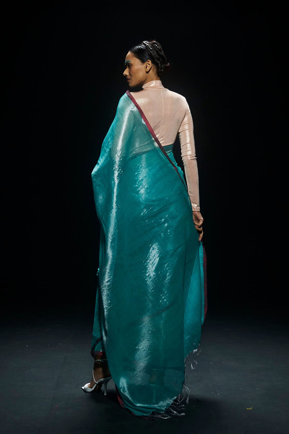 Turqoise Tissue Saree
