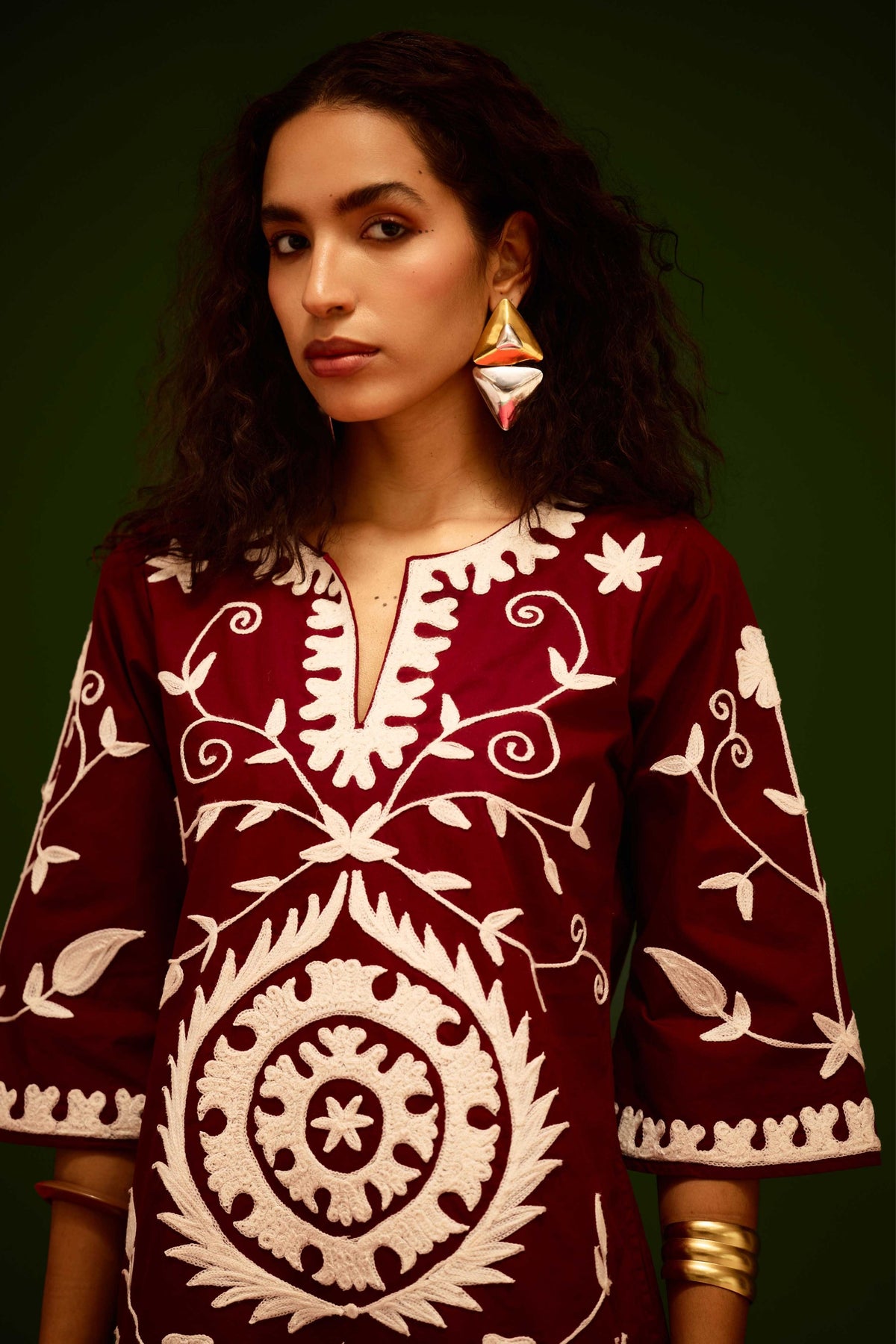 Burgundy Cotton Dress