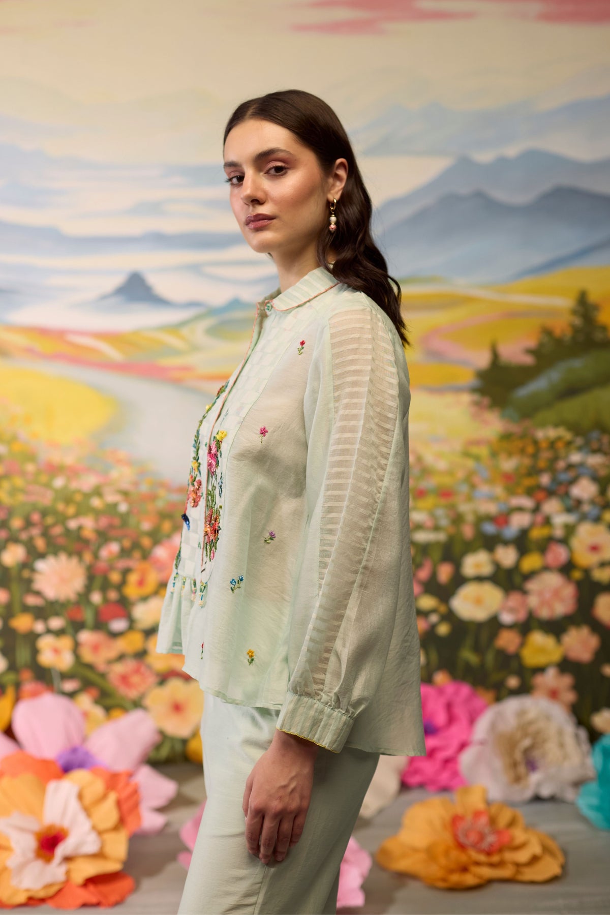 Meadow Floral Embroidered Shirt