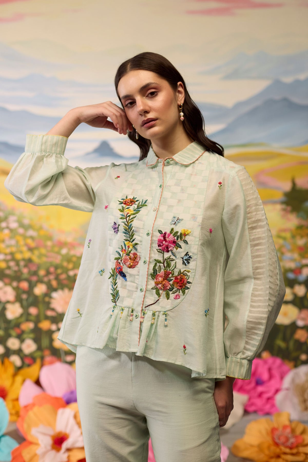 Meadow Floral Embroidered Shirt