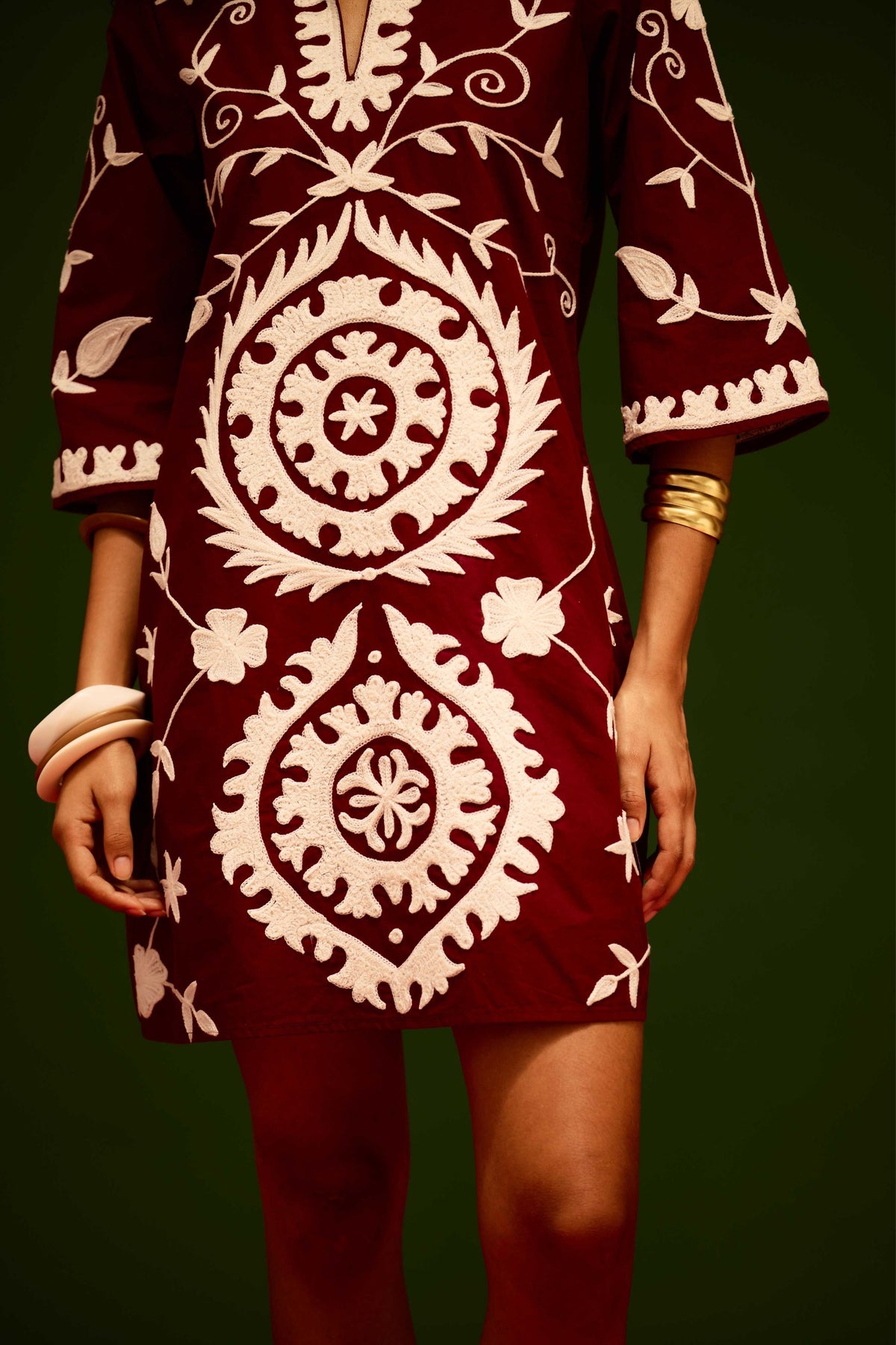 Burgundy Cotton Dress