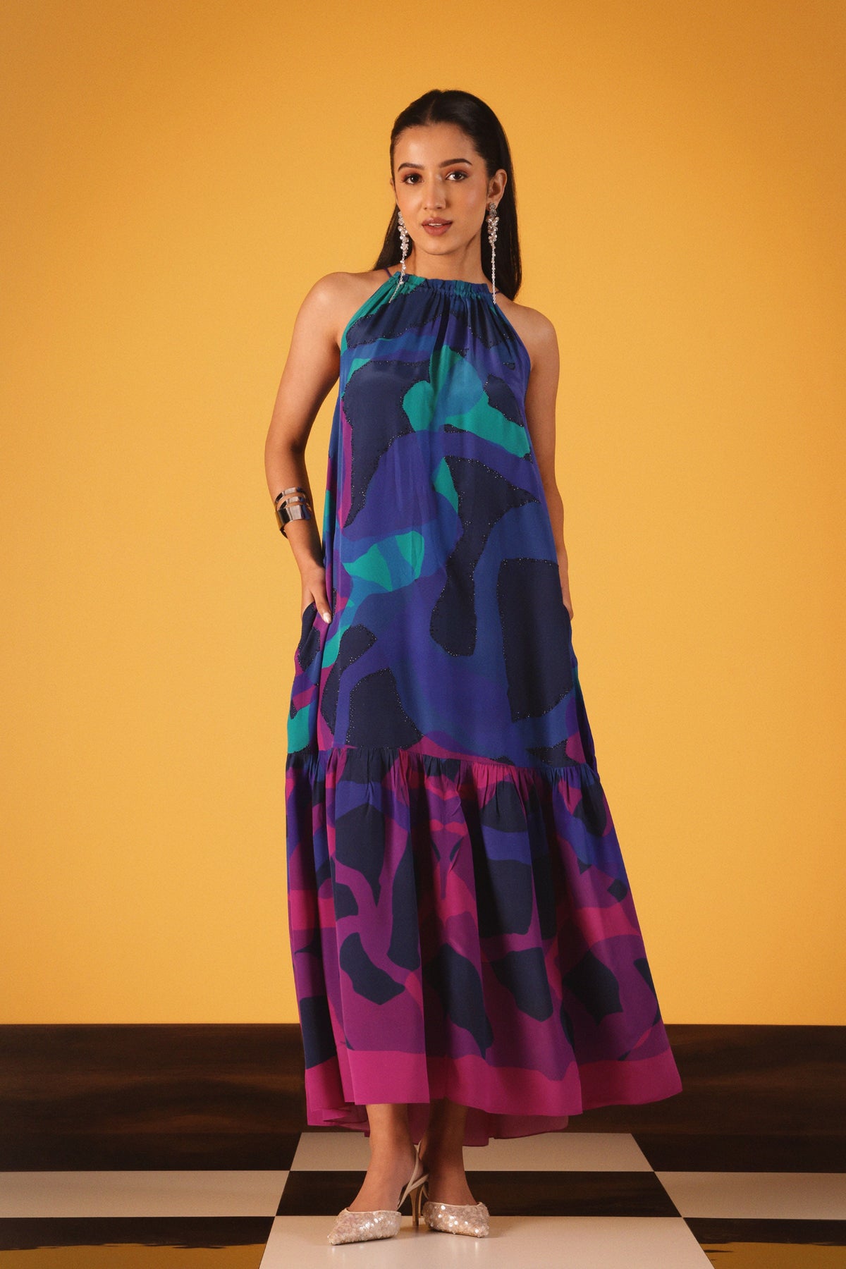 Neon Currents Dress
