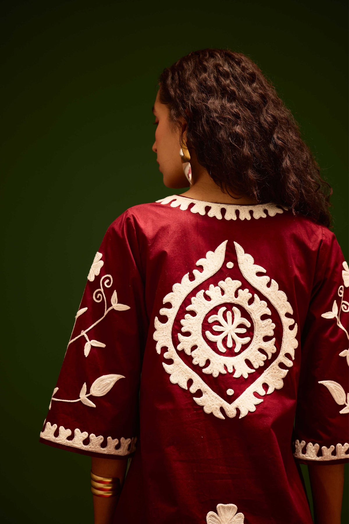 Burgundy Cotton Dress