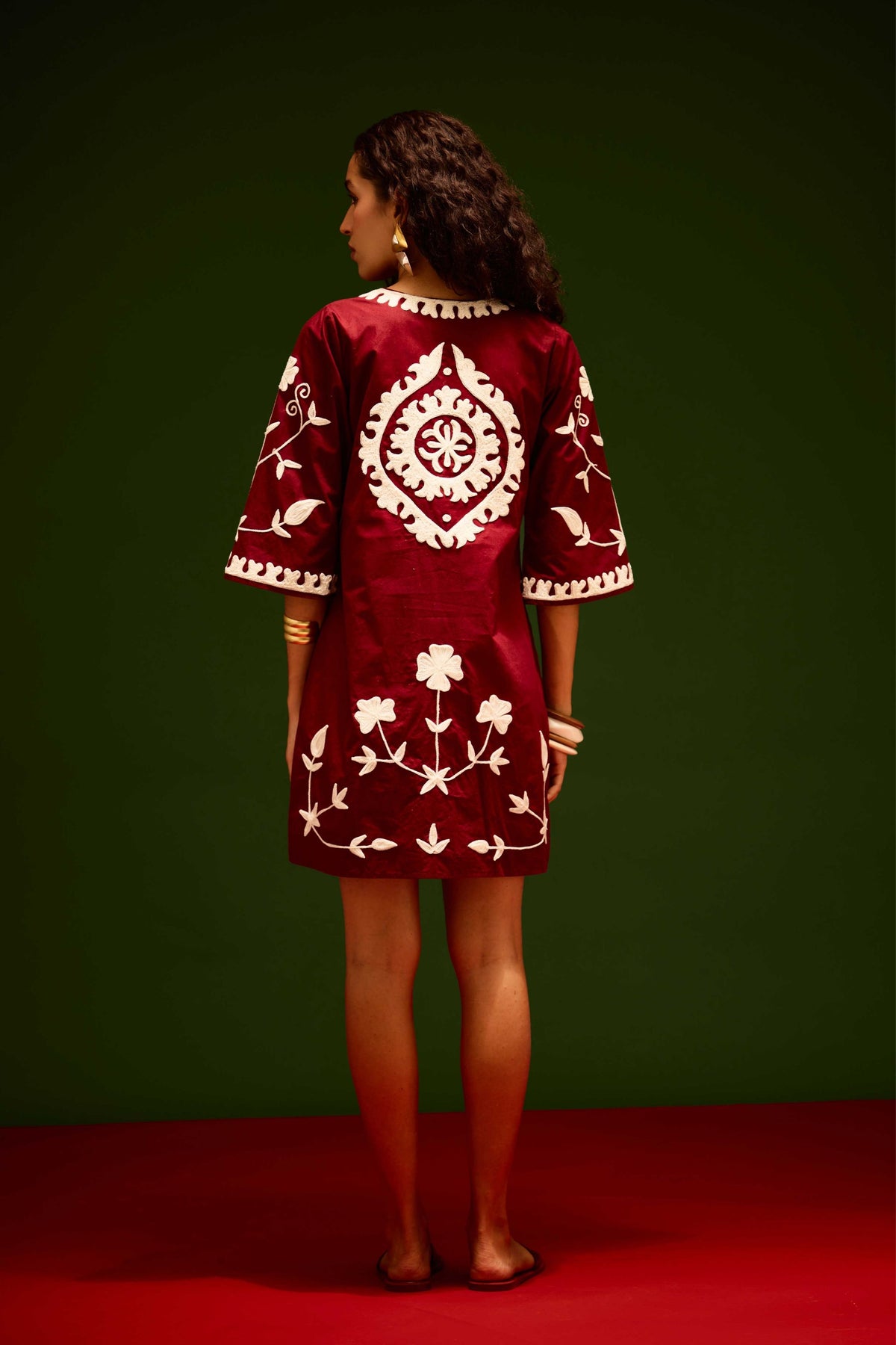 Burgundy Cotton Dress
