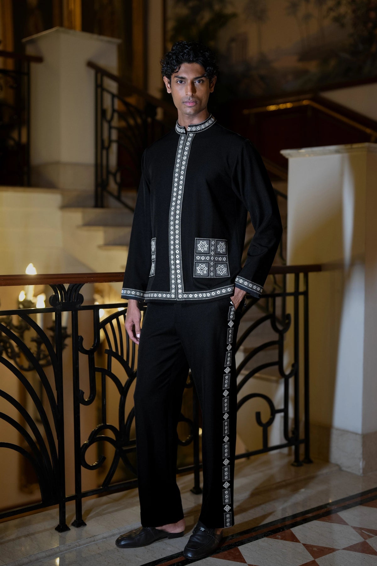 Mirror Work Embroidered Shacket