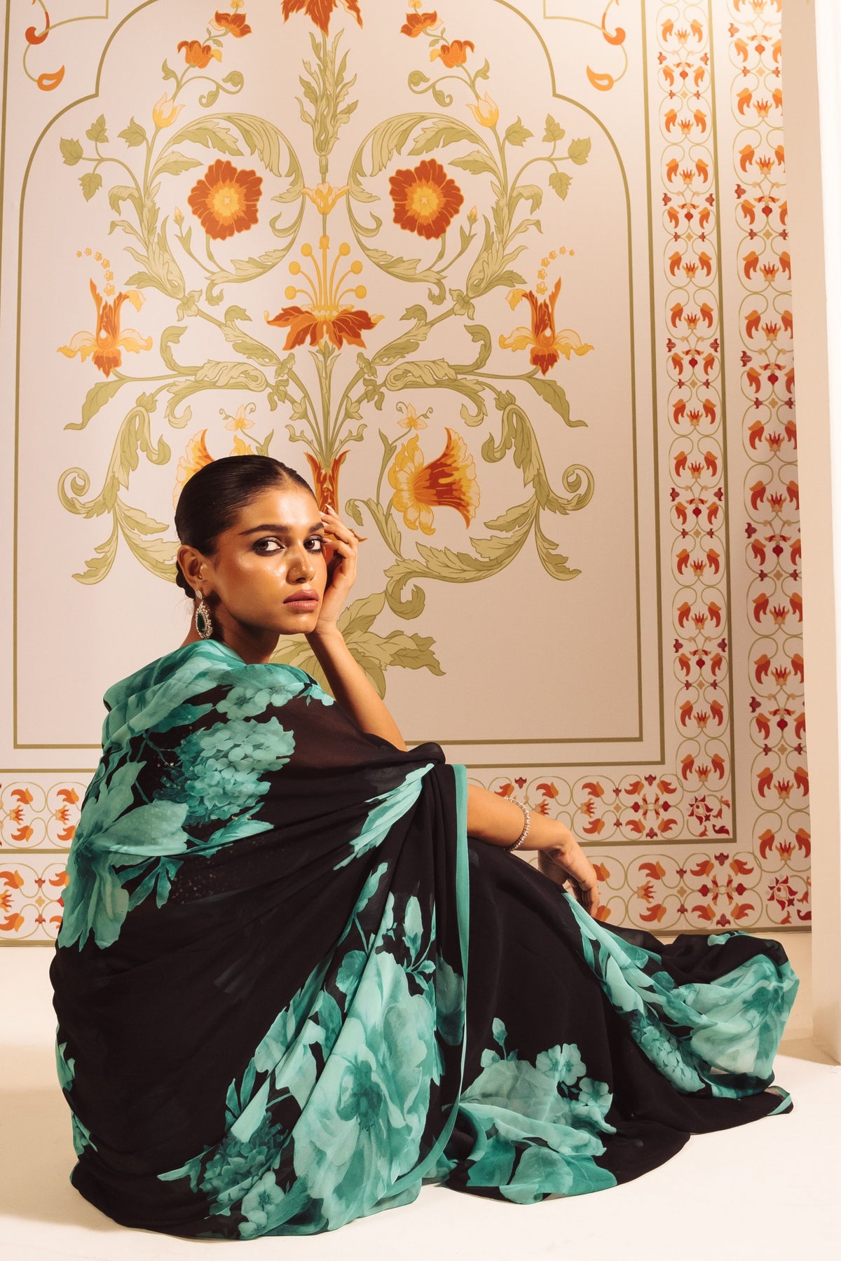 Ila Saree in Teal