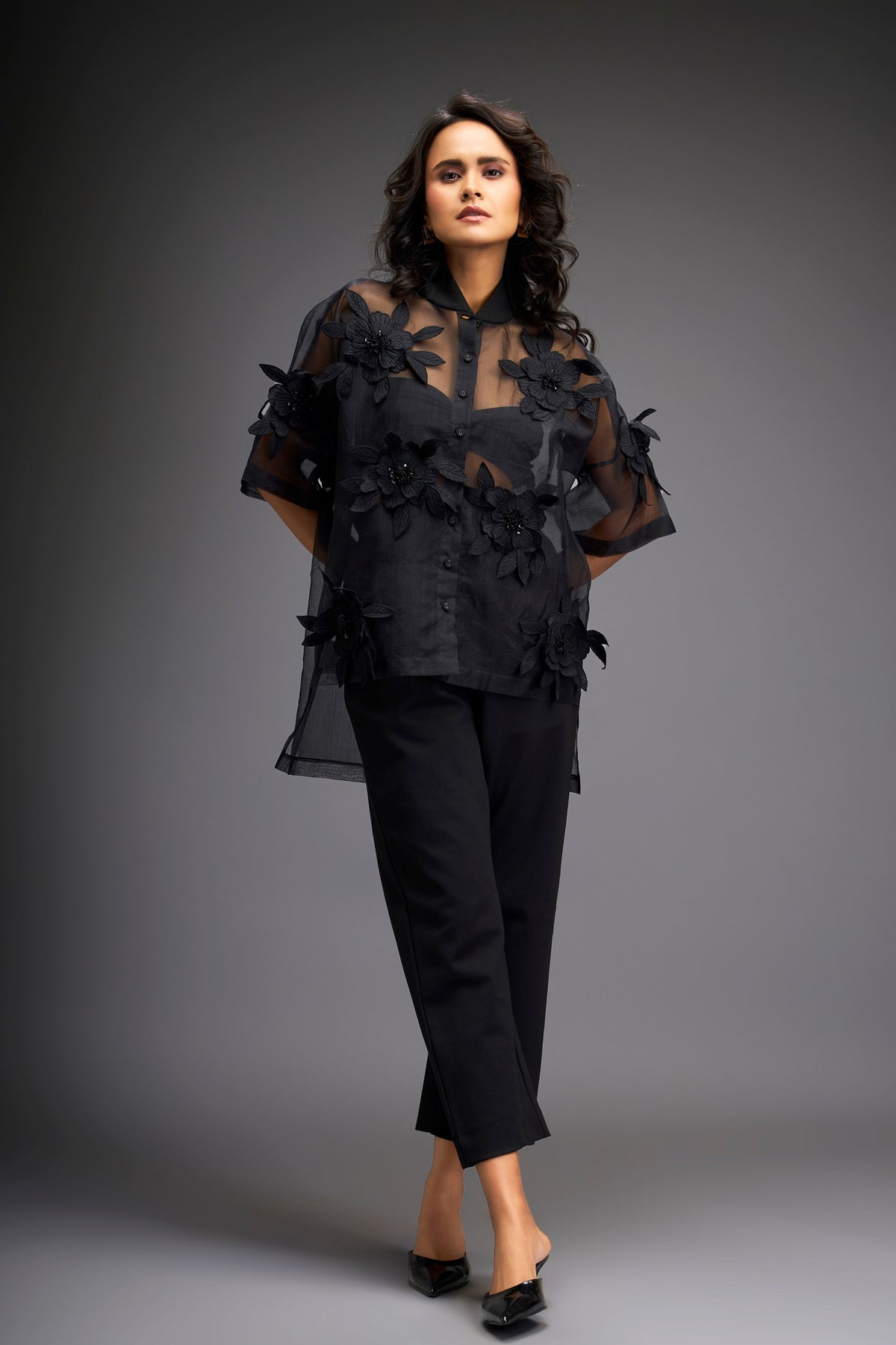 Black Sheer Top Sets