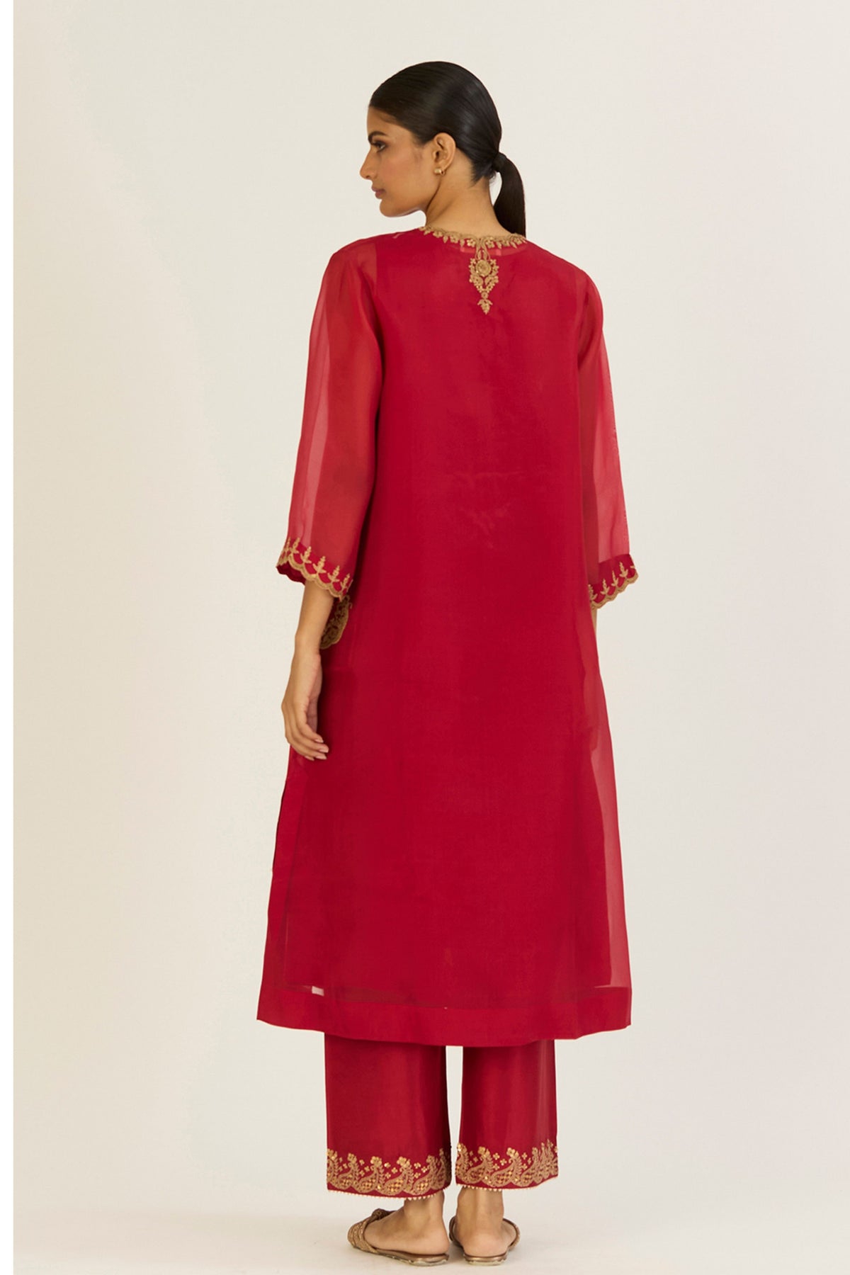 Nandita Red Kurta &amp; Pants