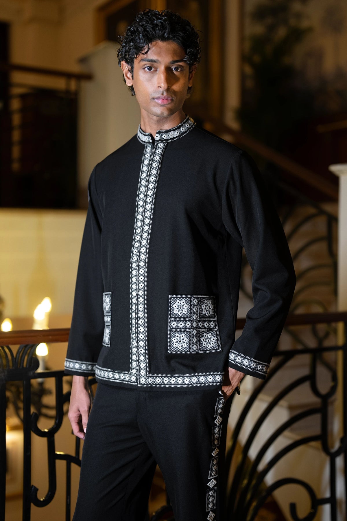 Mirror Work Embroidered Shacket