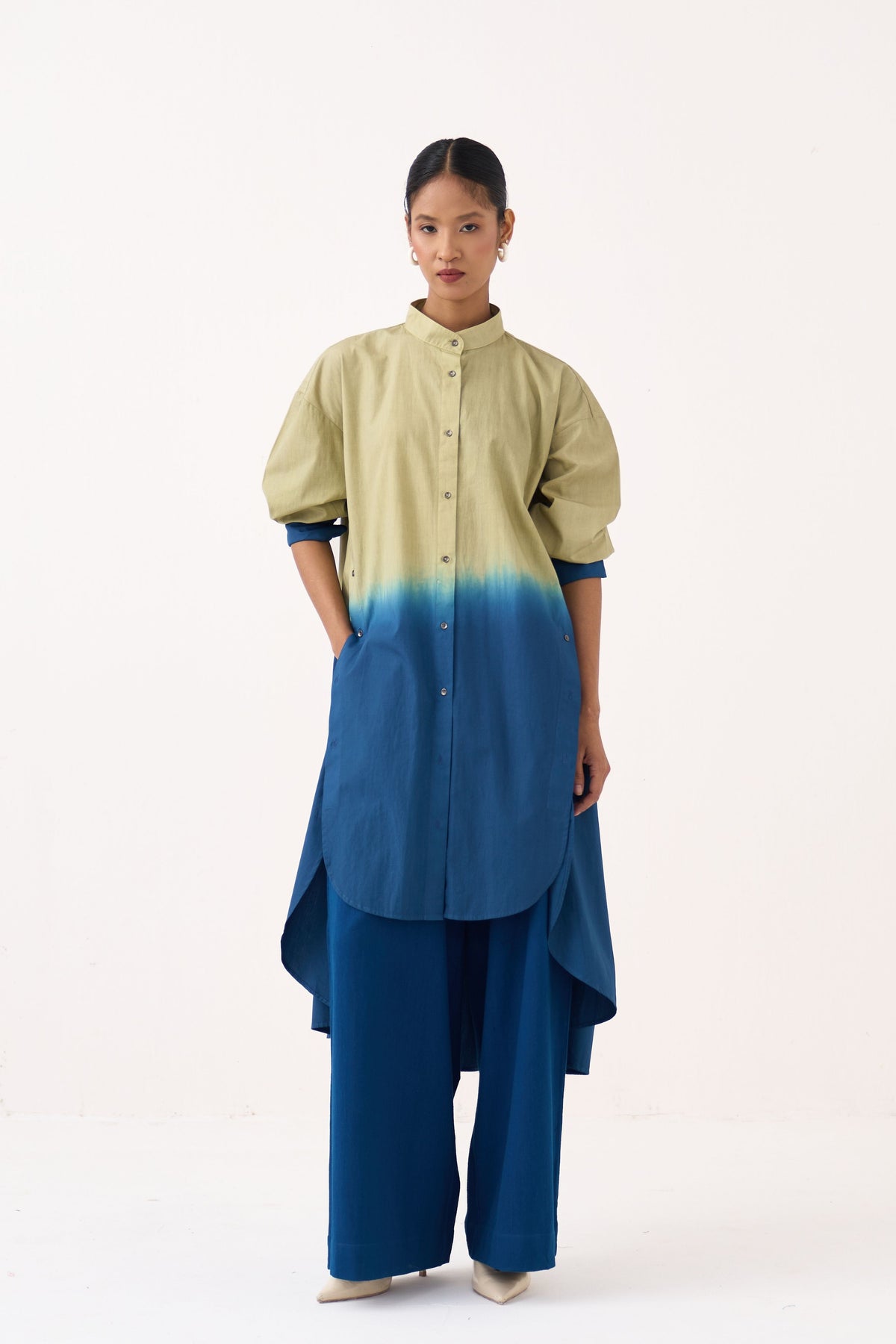 Dip-Dye Side Button Tunic