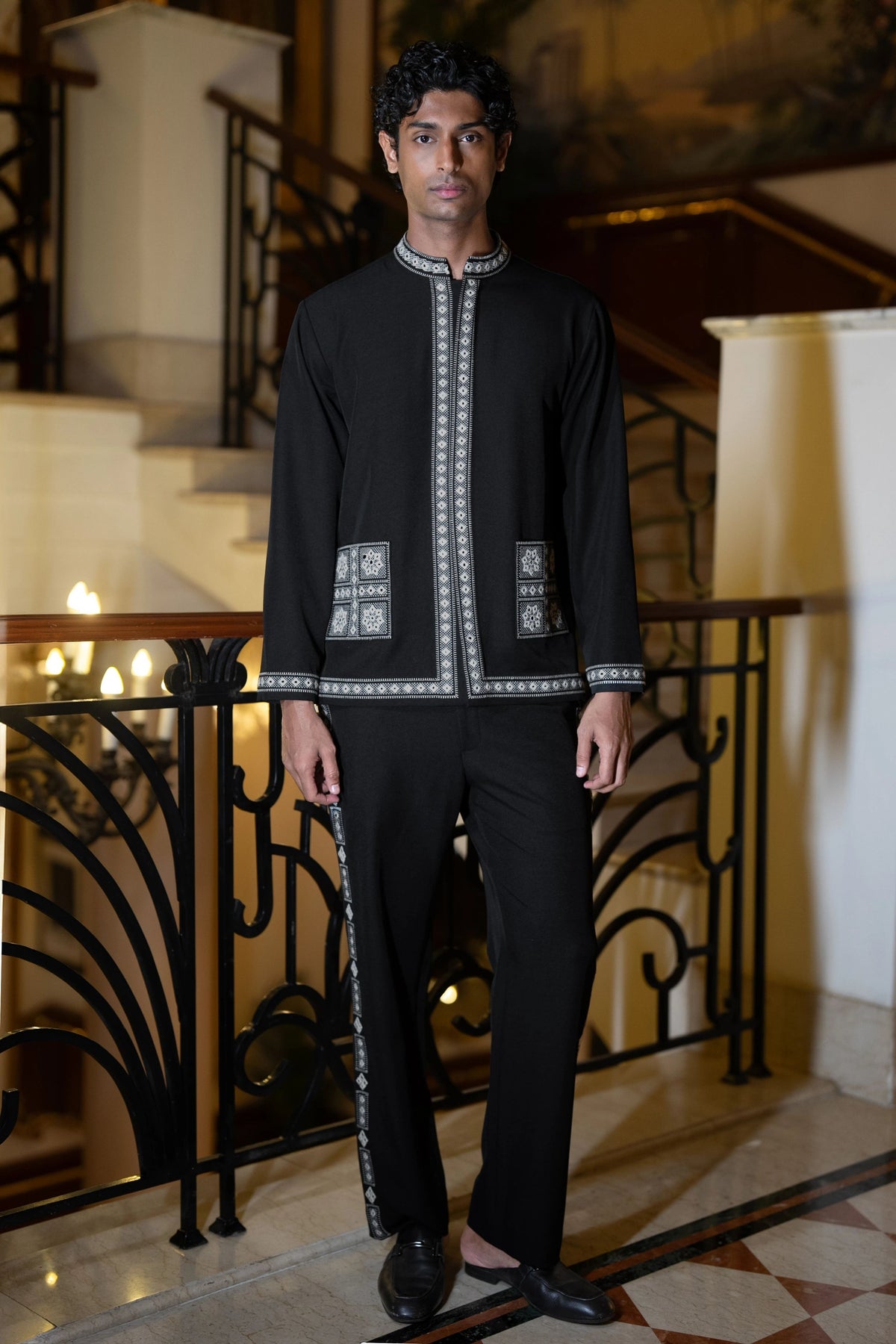 Mirror Work Embroidered Shacket