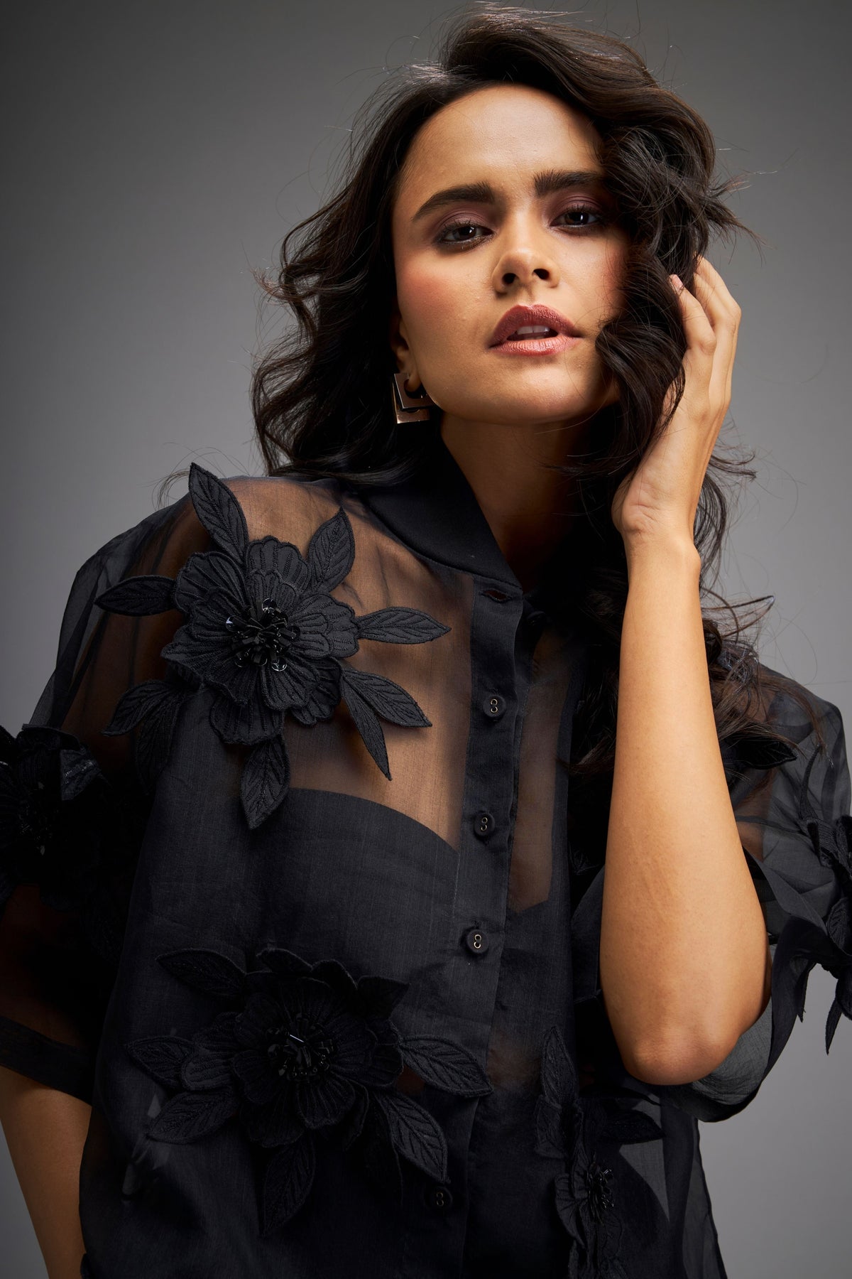 Black Sheer Top Sets