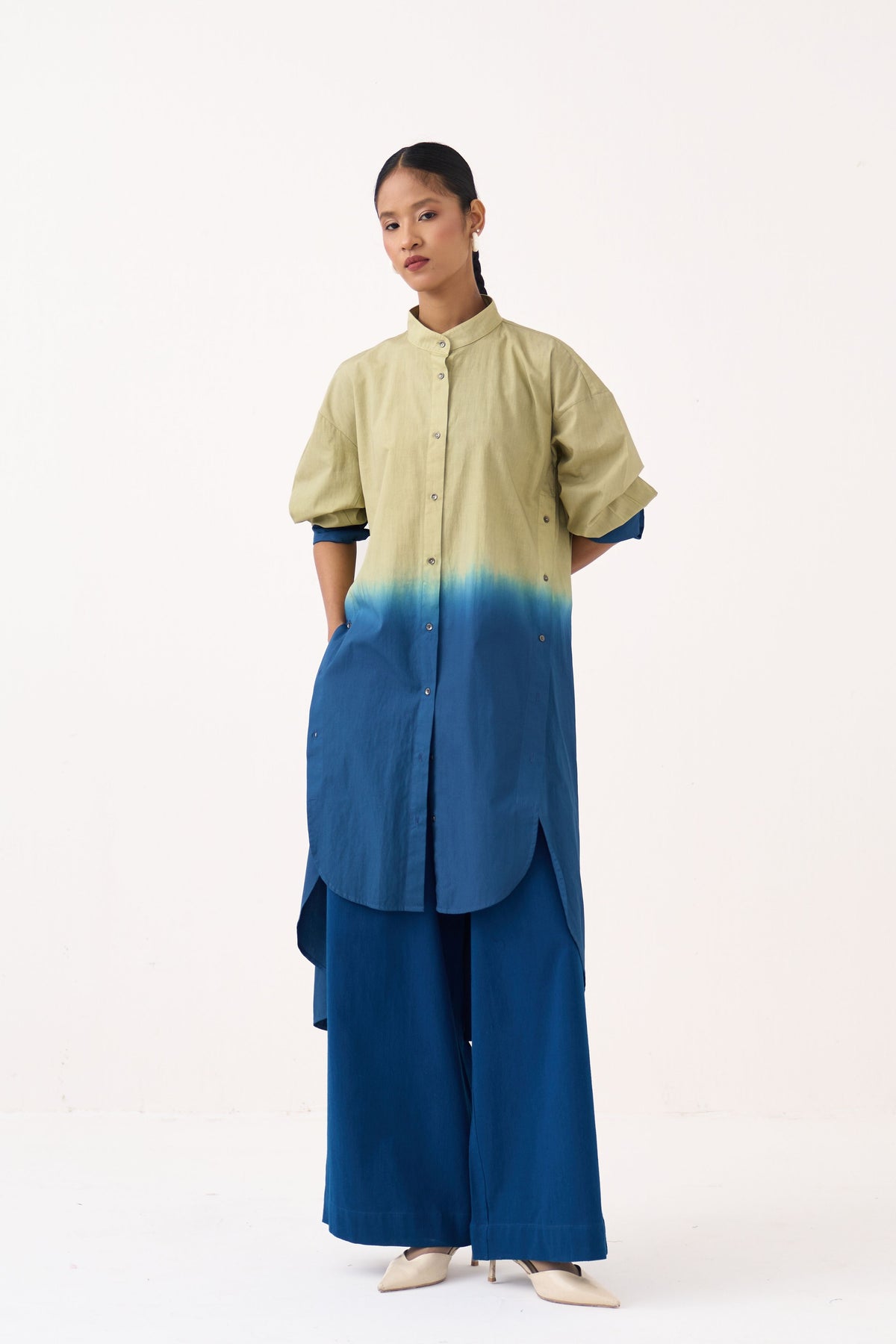 Dip-Dye Side Button Tunic
