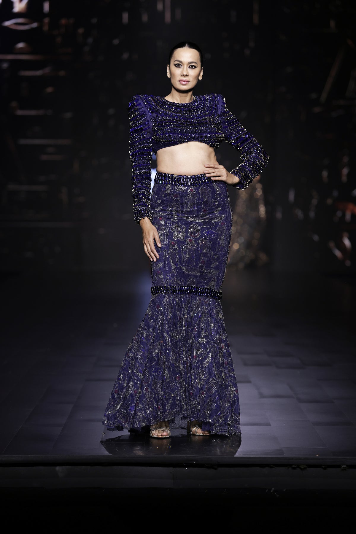 Blue Akhenaten Lehenga Set