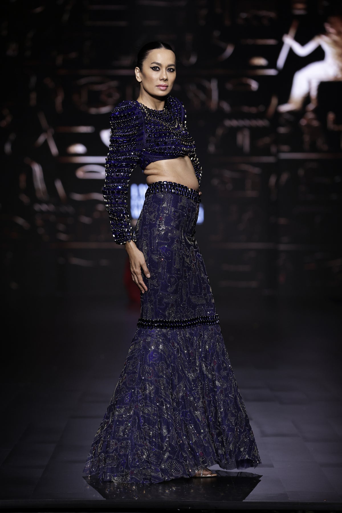 Blue Akhenaten Lehenga Set