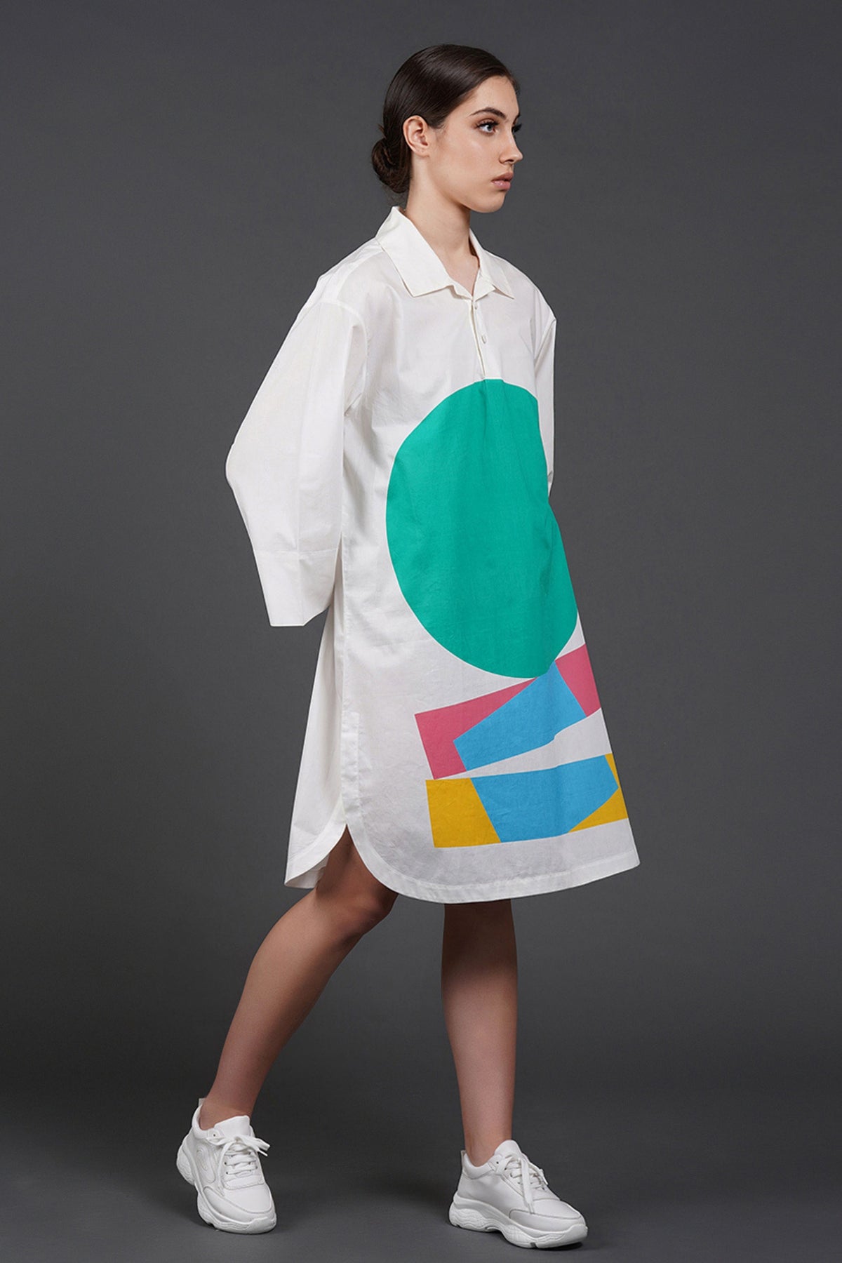 Offwhite Dress Digtal Print