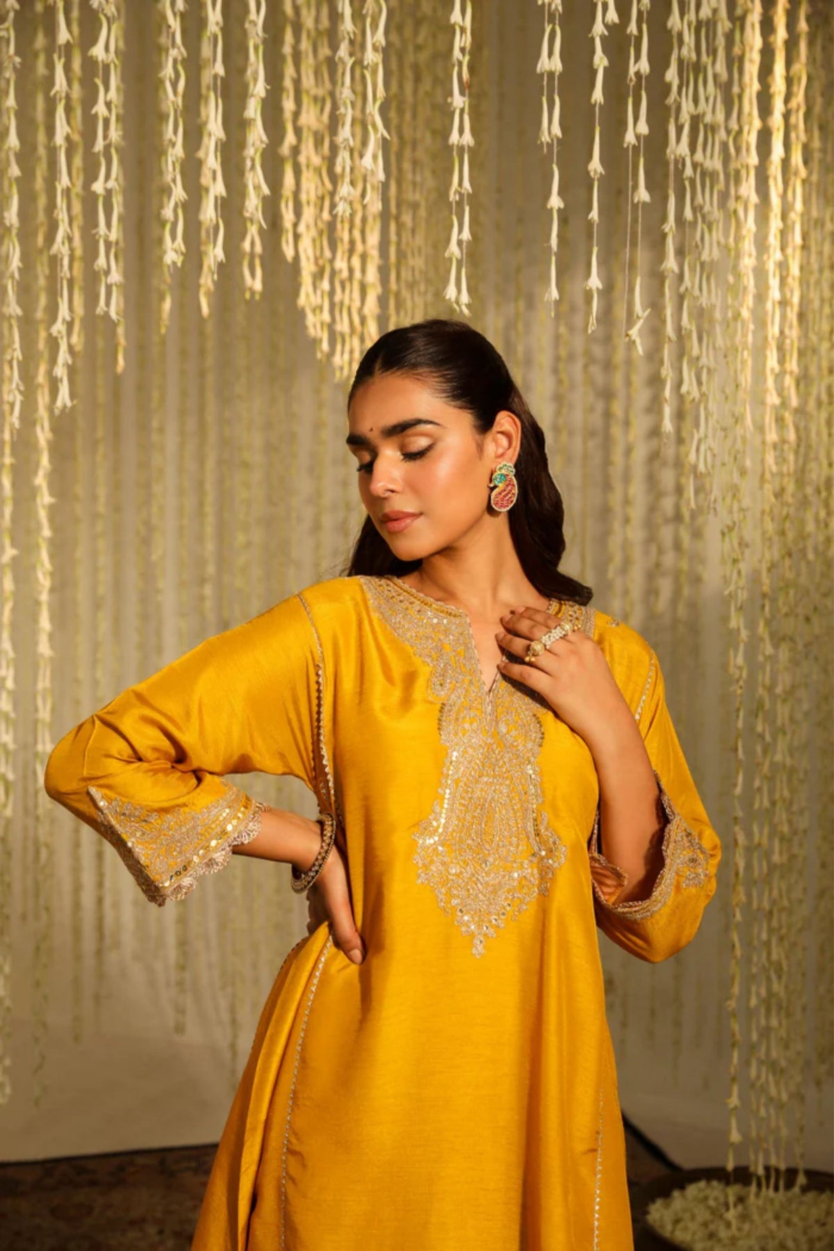 Mehnaaz Mustard Kurta Set