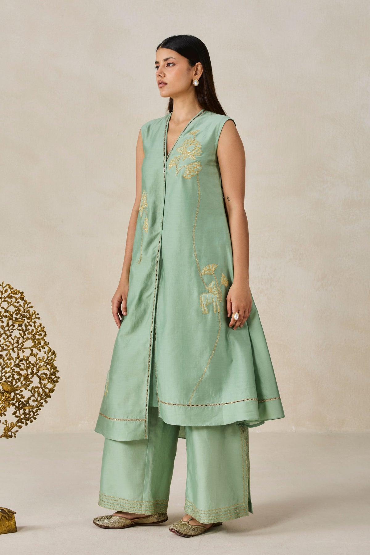 Green Kurta With Pants
