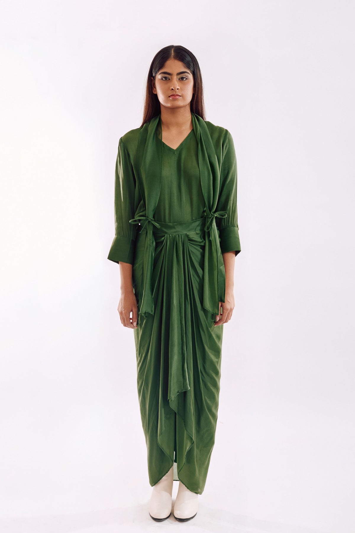 Green Side Tie Skirt