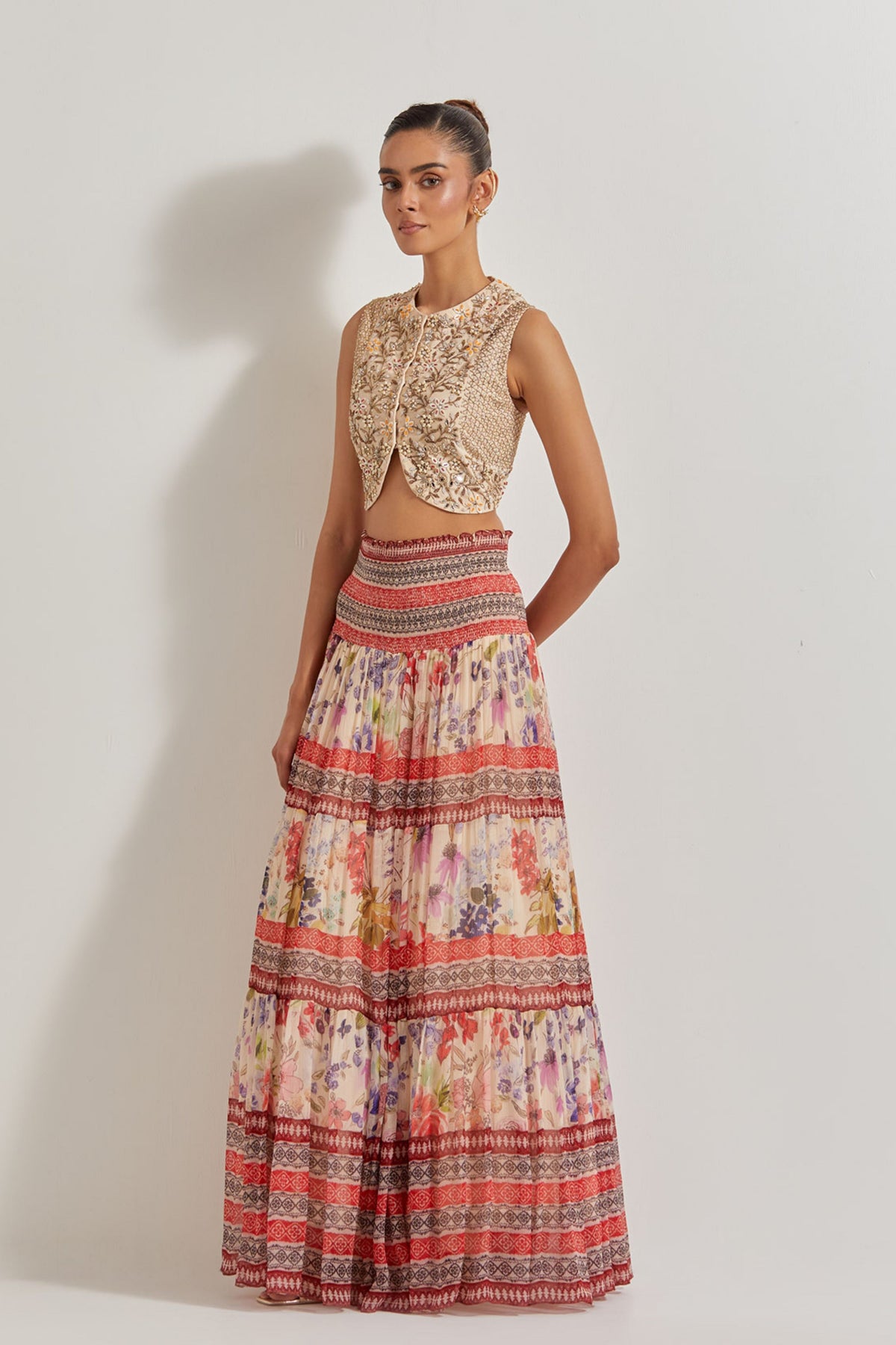 Blooming Burst Tiered Skirt Set