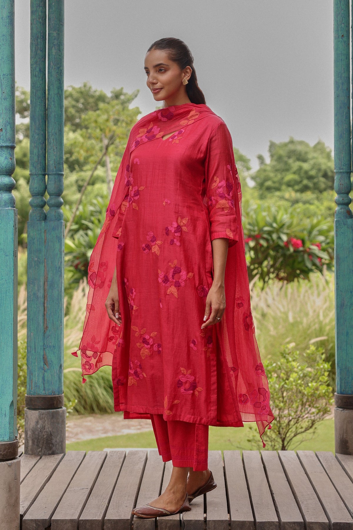 Berry Floral Kurta Set