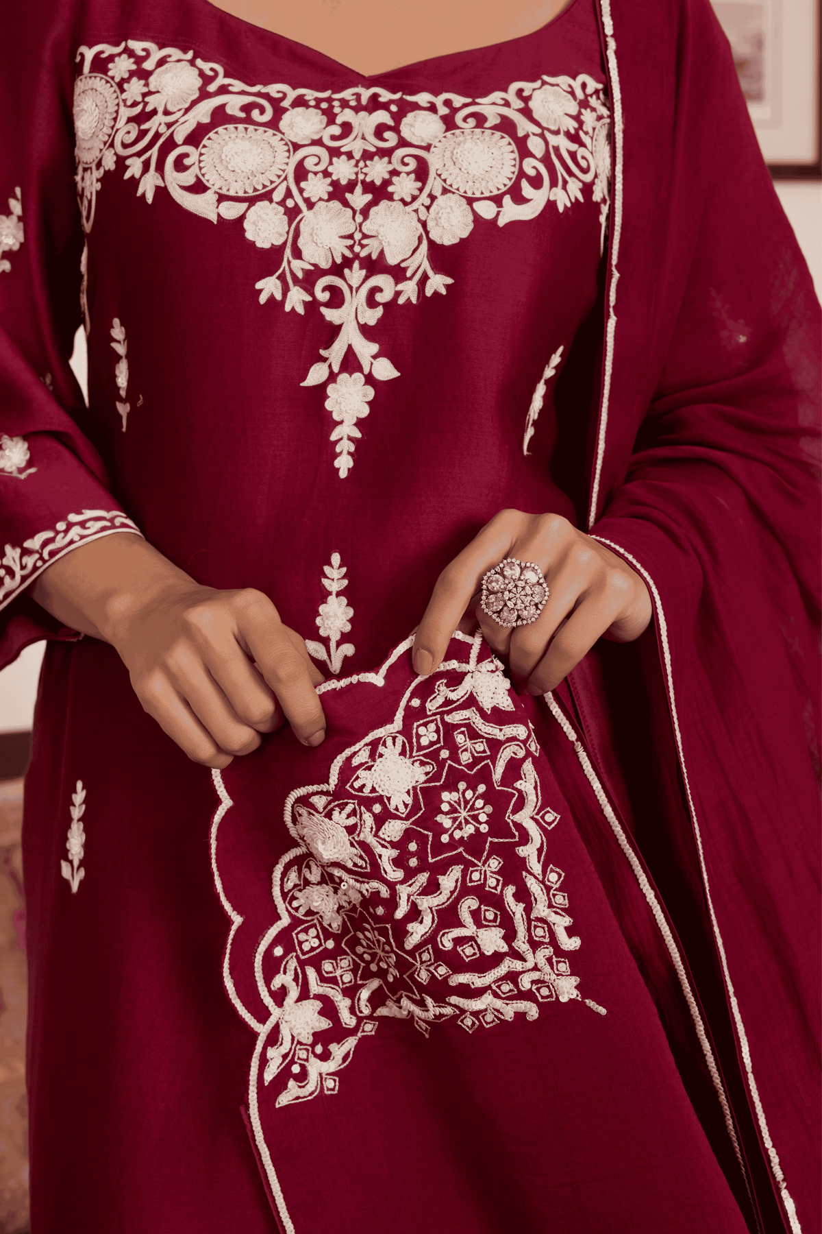 Mehroon Kurta Set