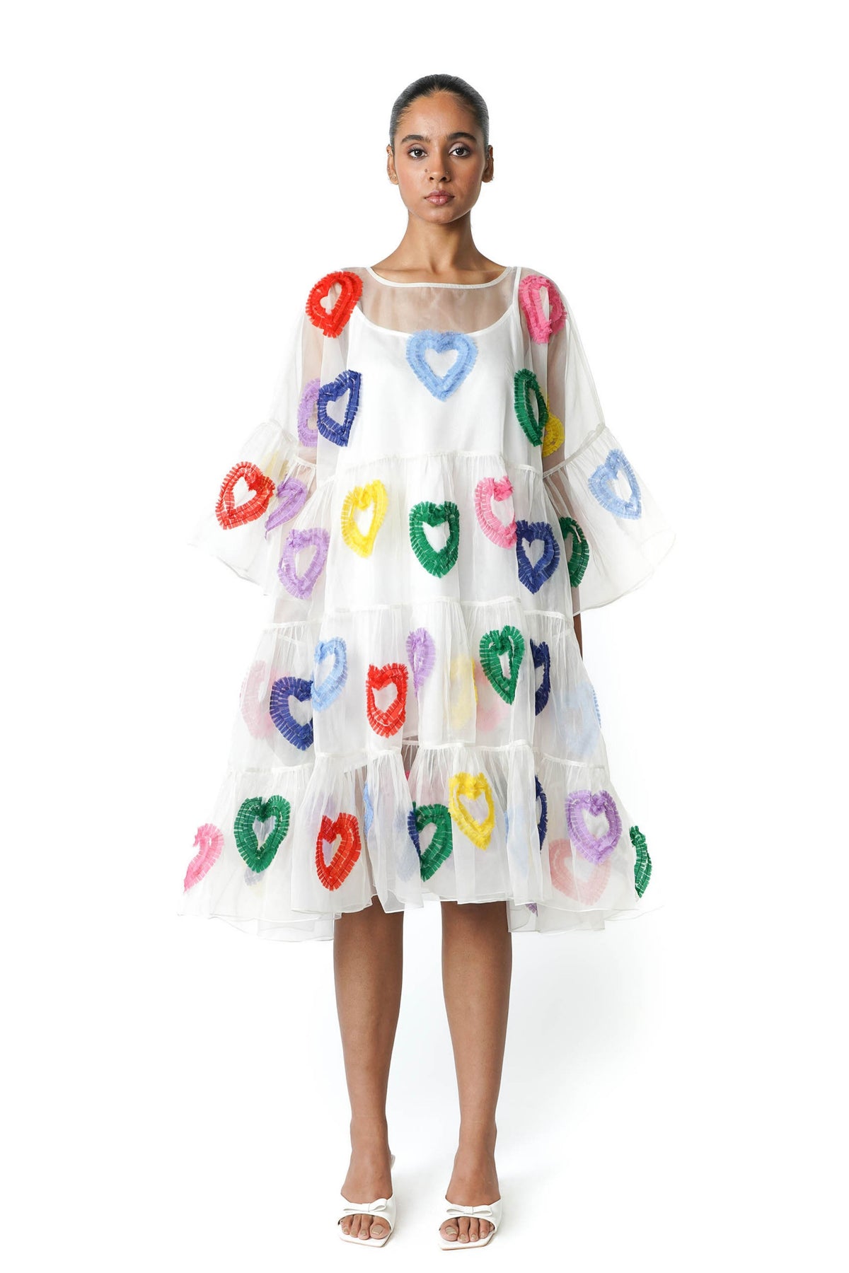All Hearts Organza Tier White Dress