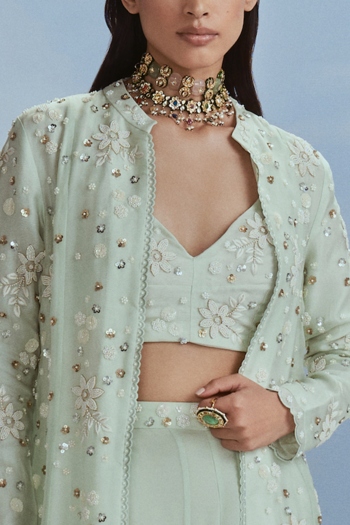 Mint Babylon Kalidar Jacket Set