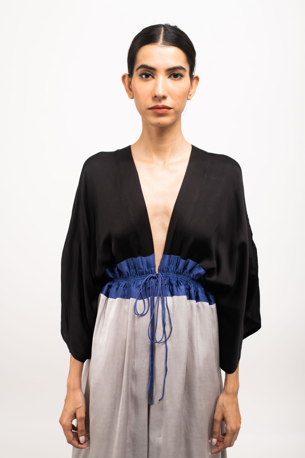 Black and Grey High Low Cape