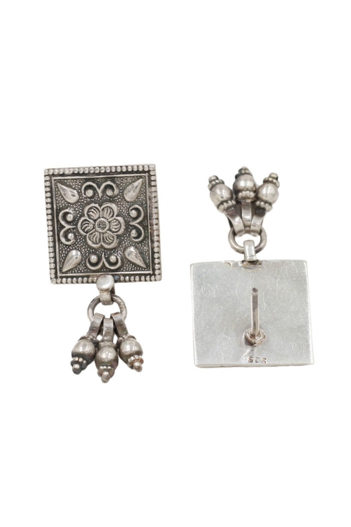 Elegant Silver Handcrafted Earrings