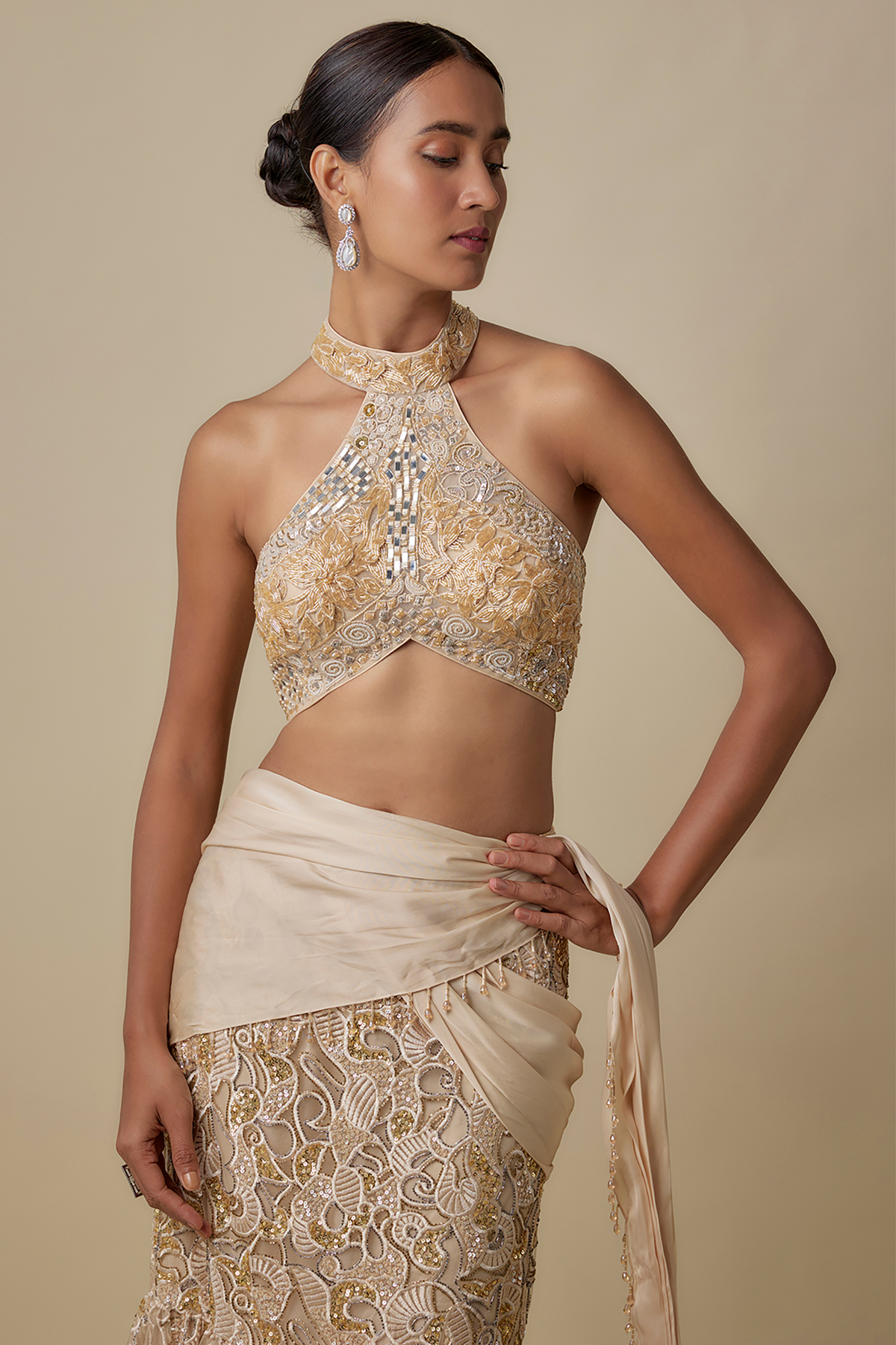 Beeline Drape Saree Set