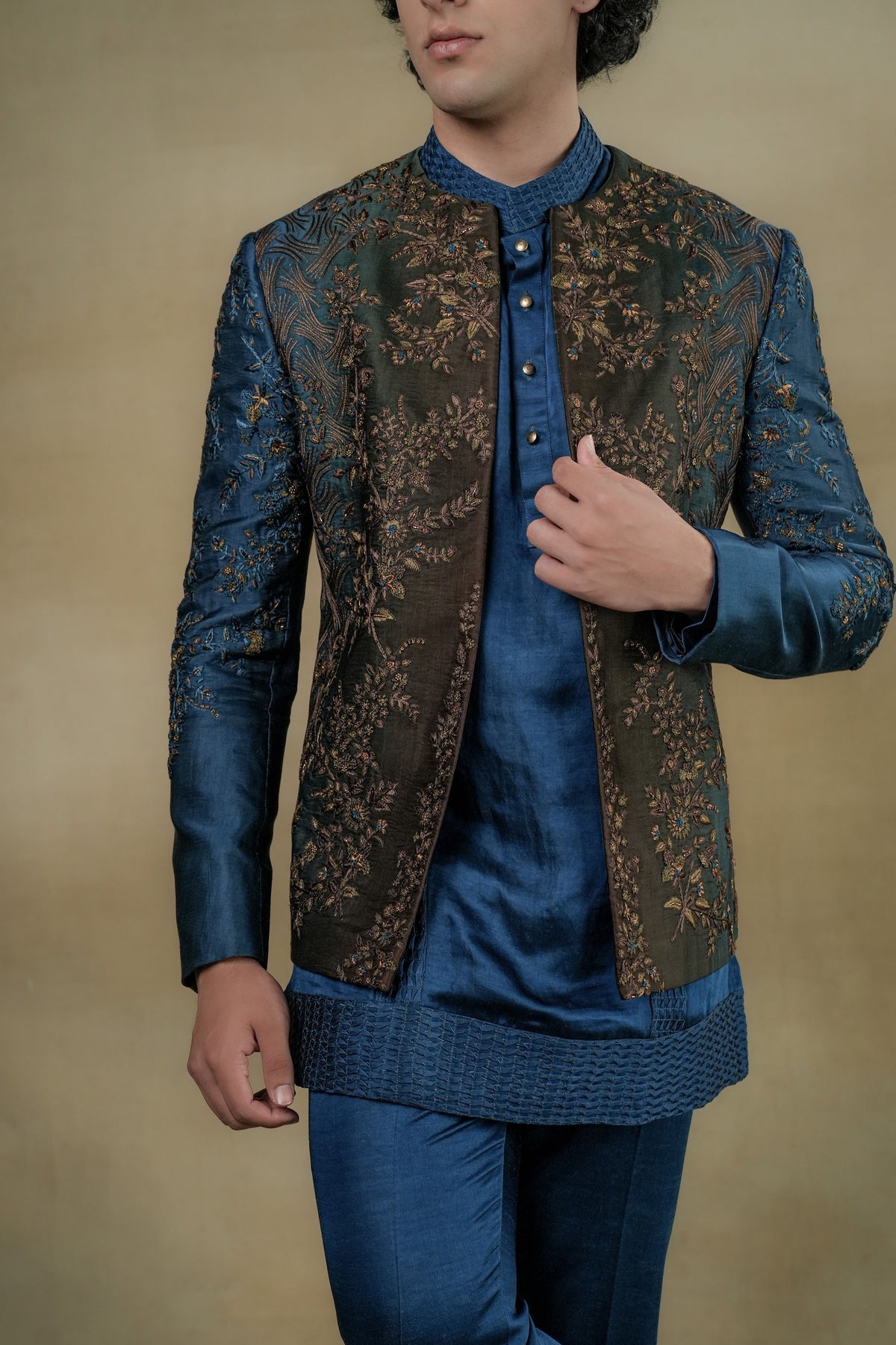 Teal &amp; Brown Short Jacket