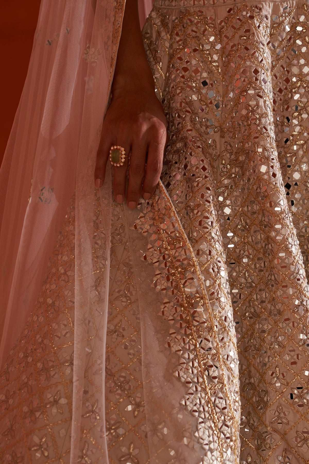 Ivory Raw Silk Lehenga Set