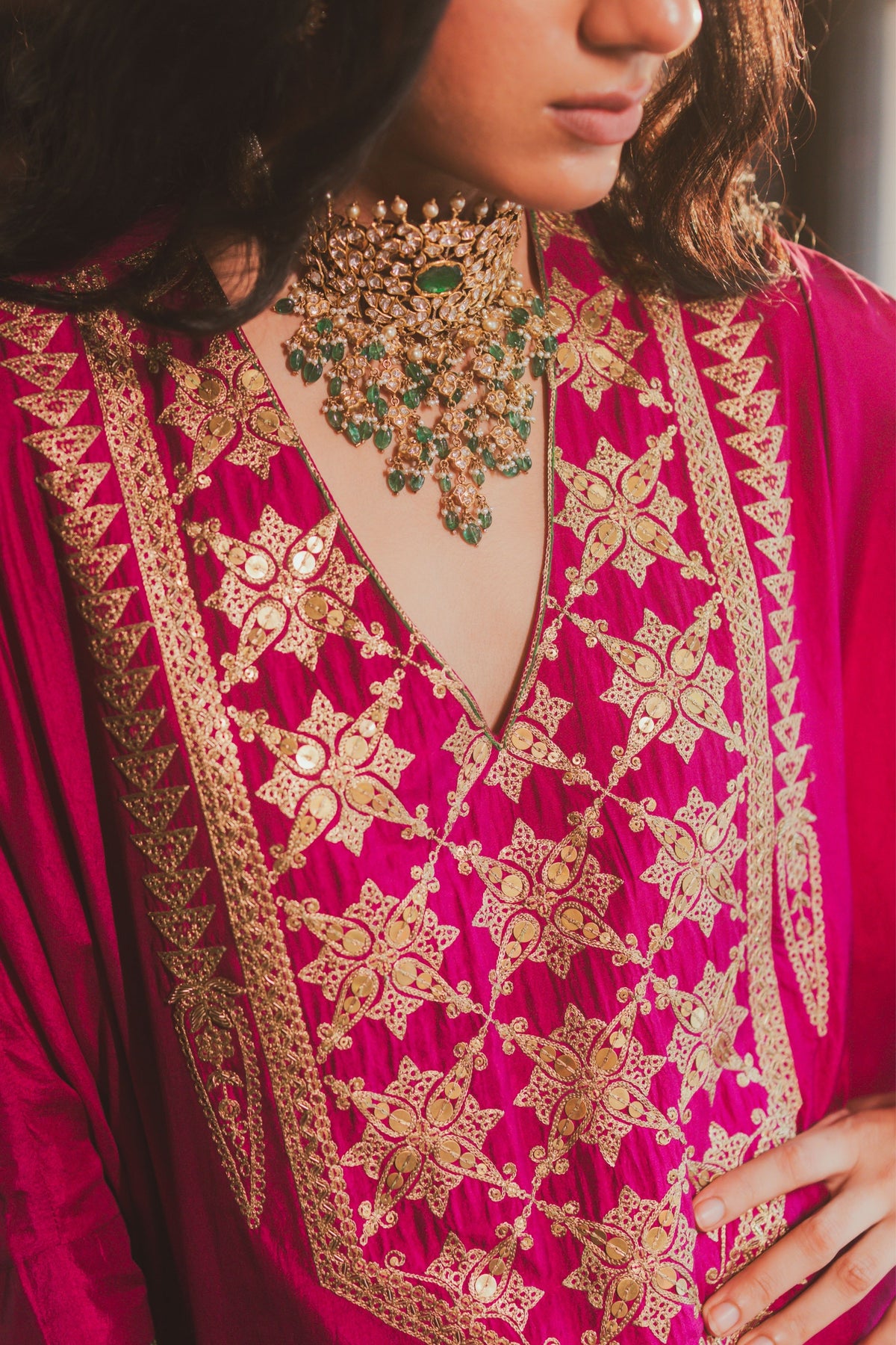 Kriti Magenta Kaftan Set