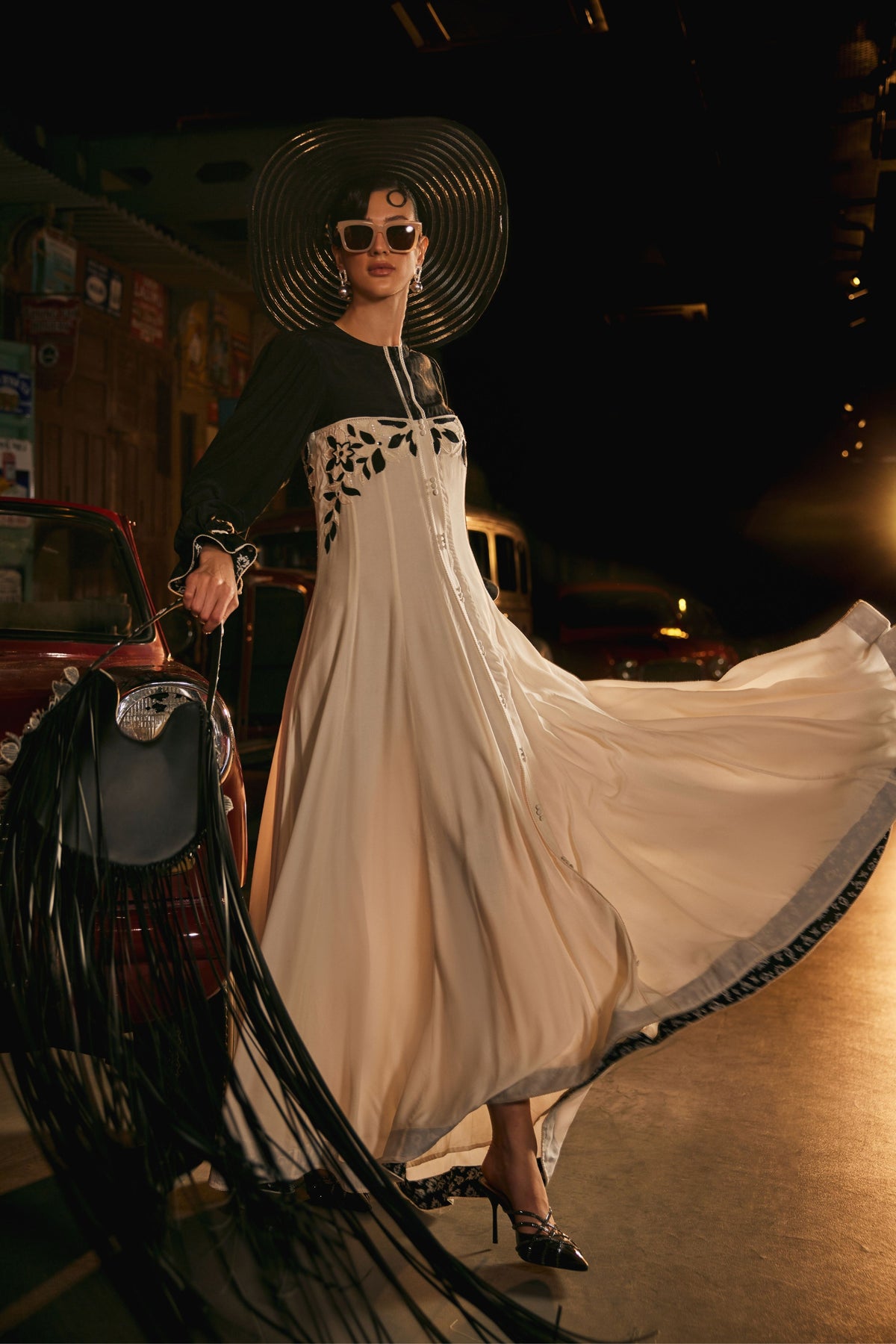 Flared Floor Length Dress