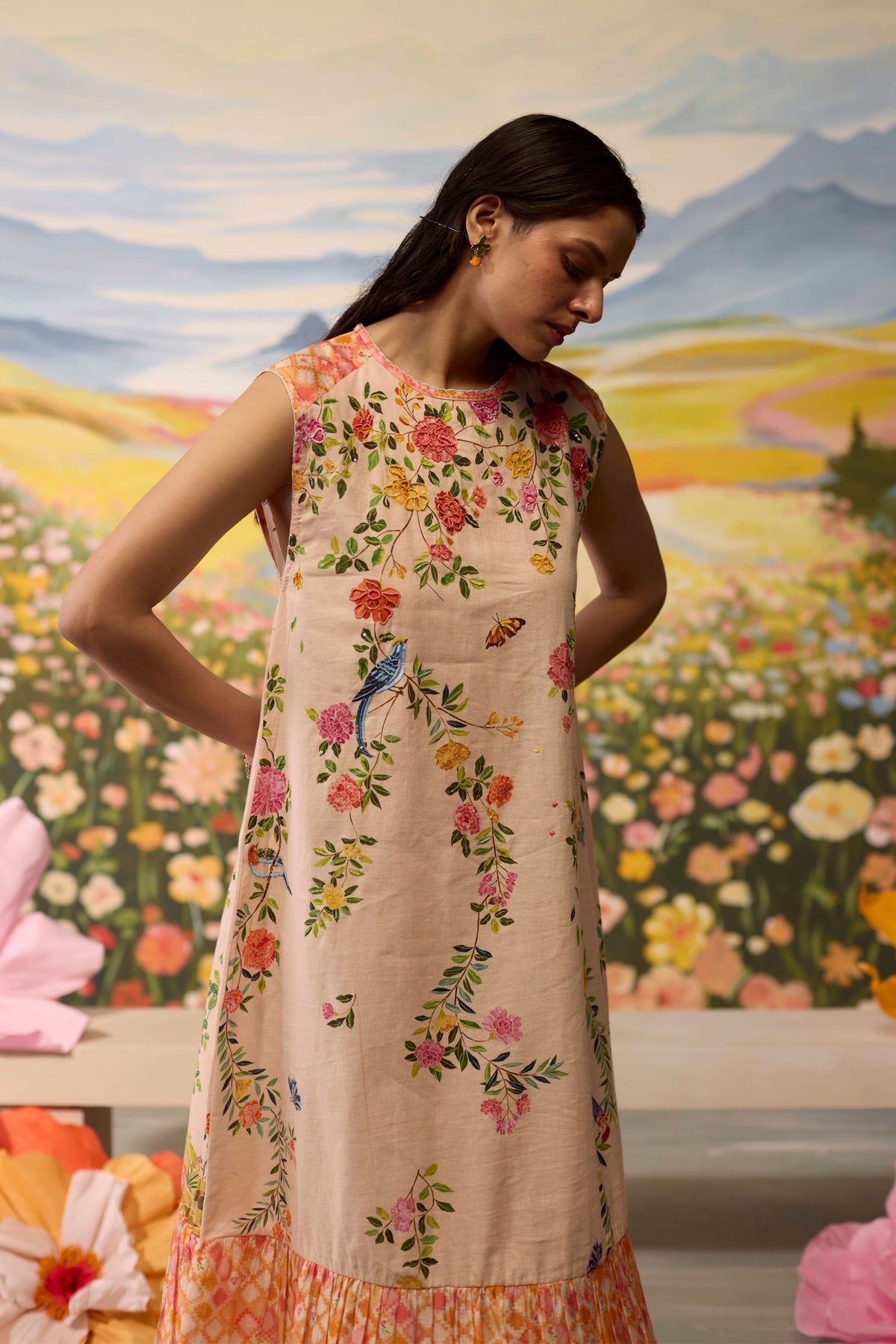 Sorbet Floral Gathered Dress