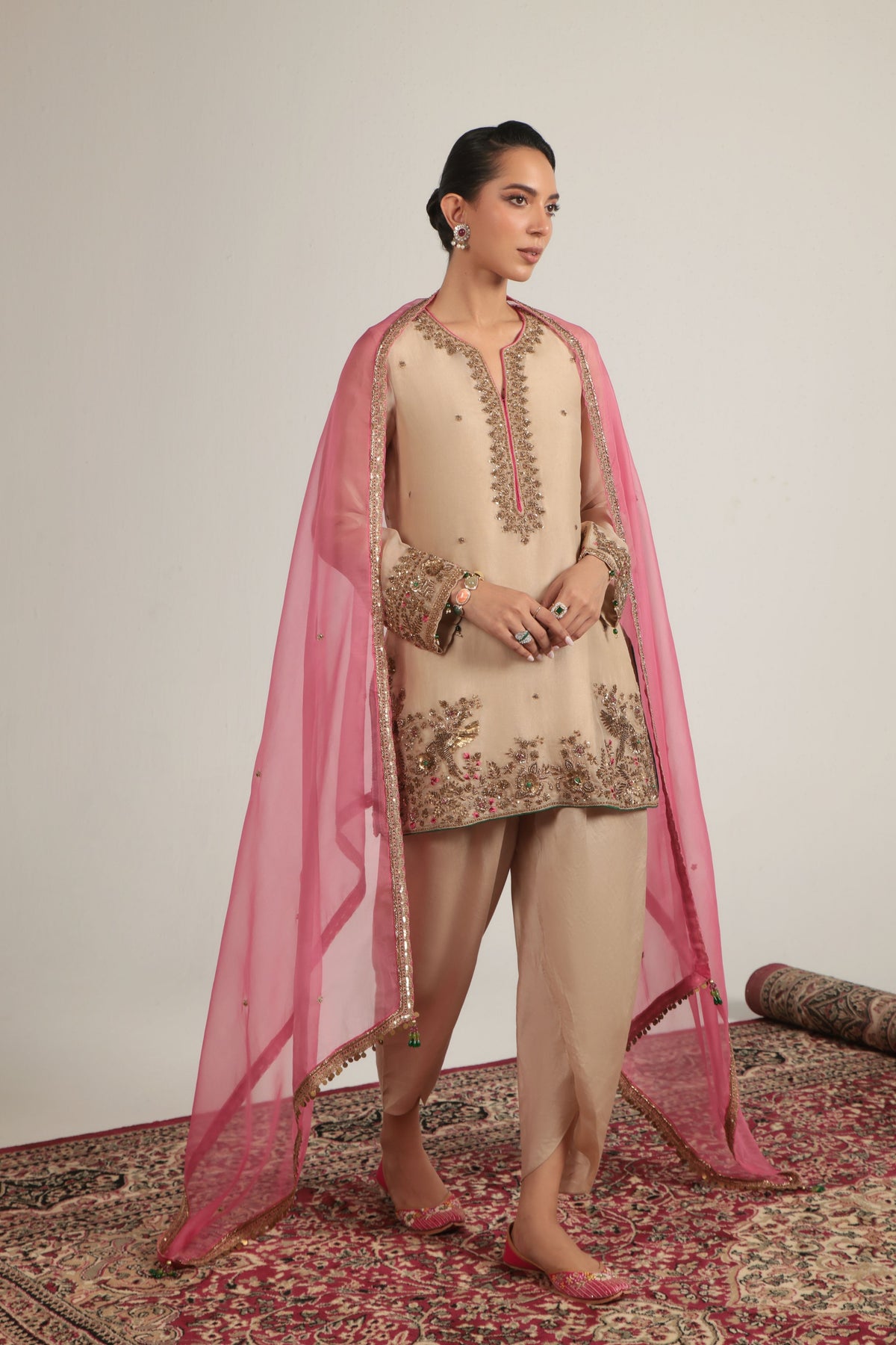 Ivory Heavy Short Kurta Set