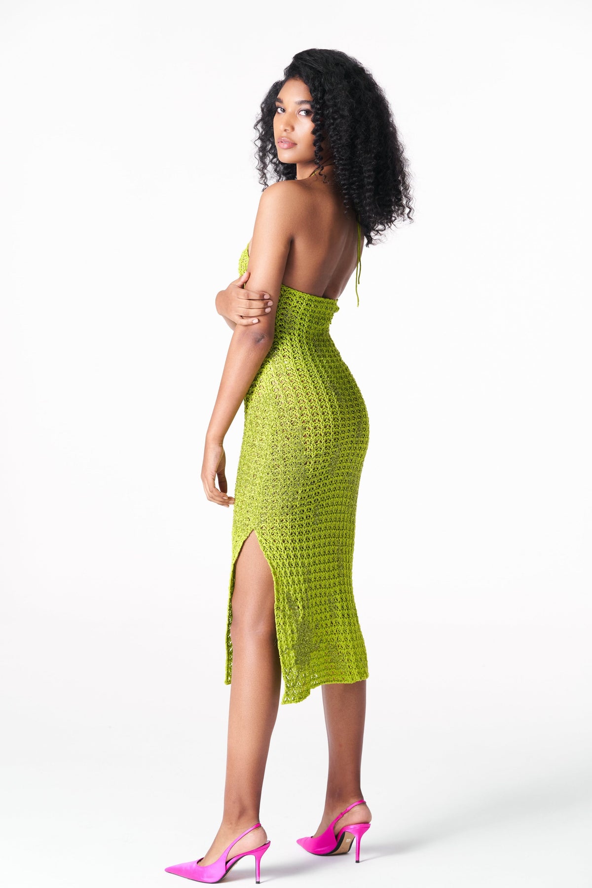 Chartreuse Crocheted Dress