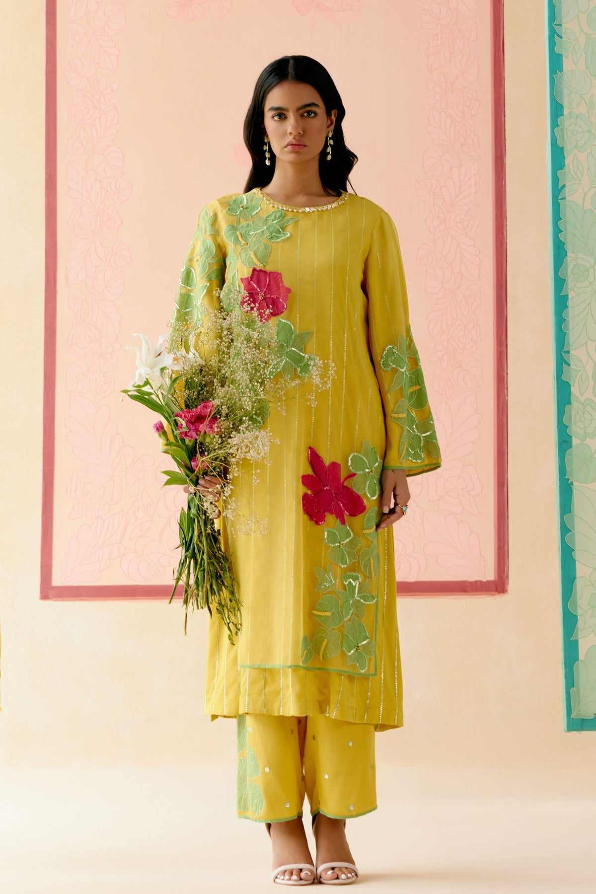 Mustard Colored Kurta Set