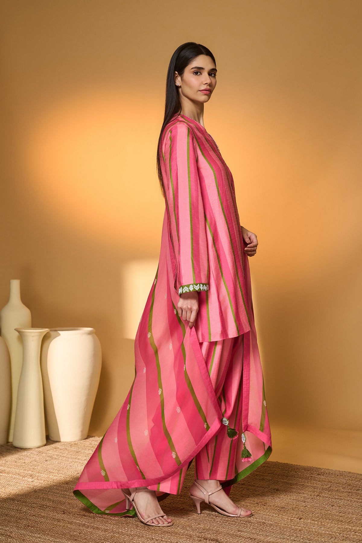 Sunset Sorbet Striped Kurta Set