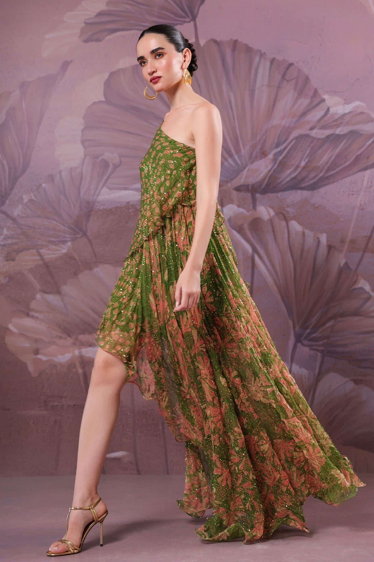Avocado Green Marble Palace Dress