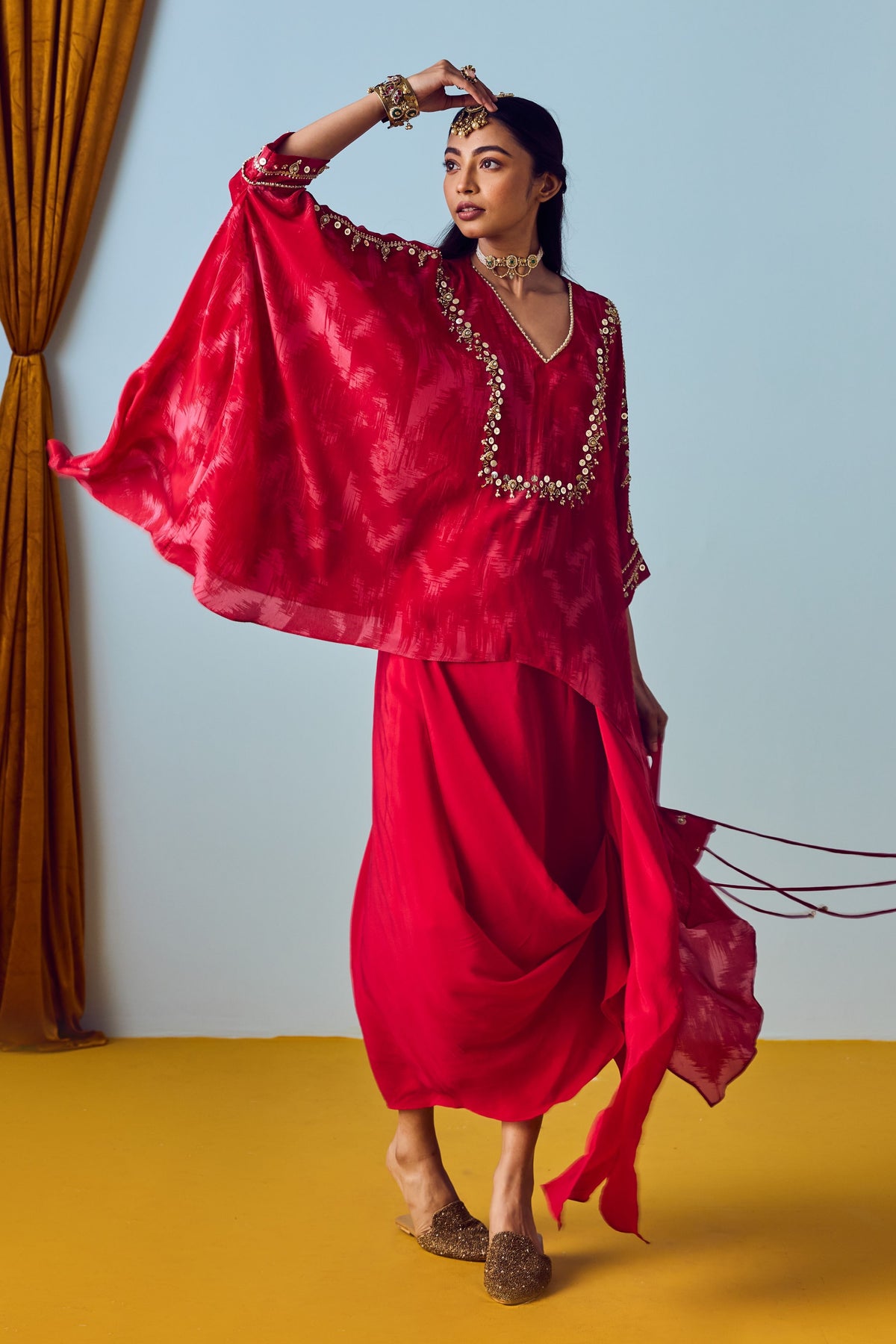 Maia Red Tunic Set