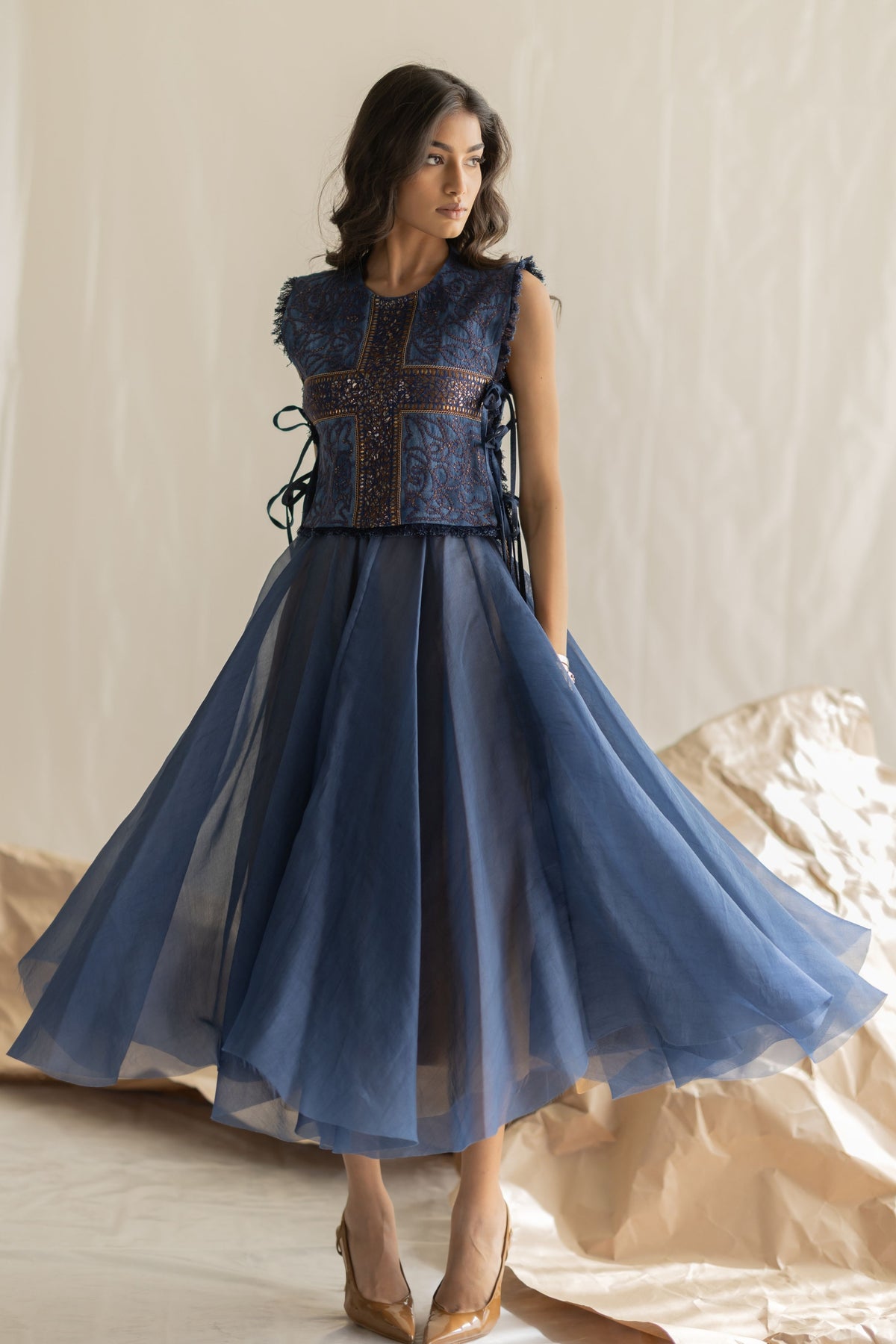Light Blue Organza Skirt