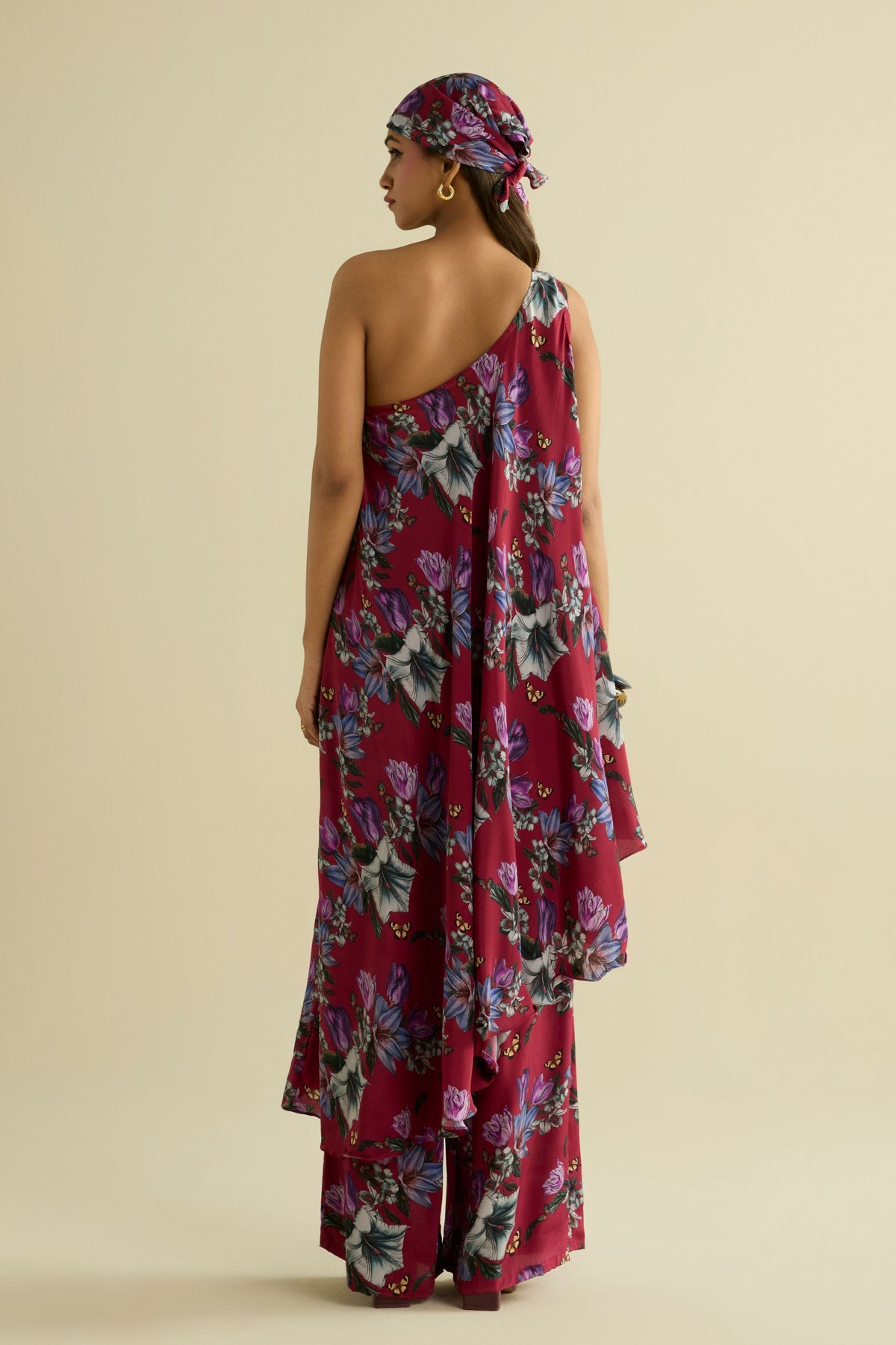 Maroon Embroidered Co-ord Set