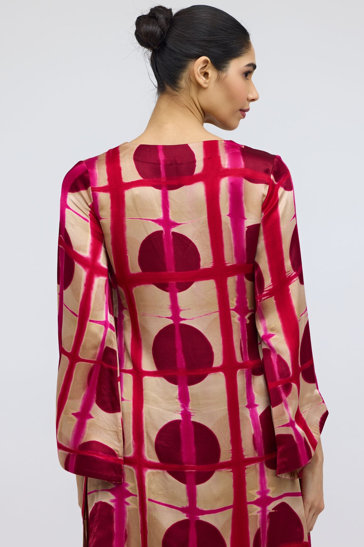 Red Field Hand Dyed Silk Dupatta